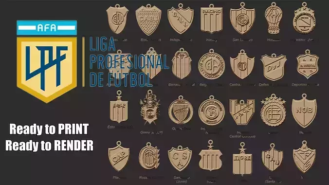 AFA Primera Division All teams Printable and Renderable 3D print model