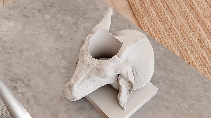 Goat bust planter pot flower vase stl 3d prinf file 3D print model