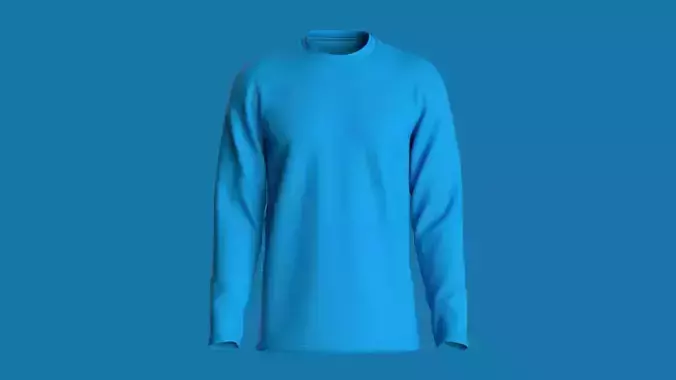 Sporty Round Neck Long Sleeve Jersey 3D model
