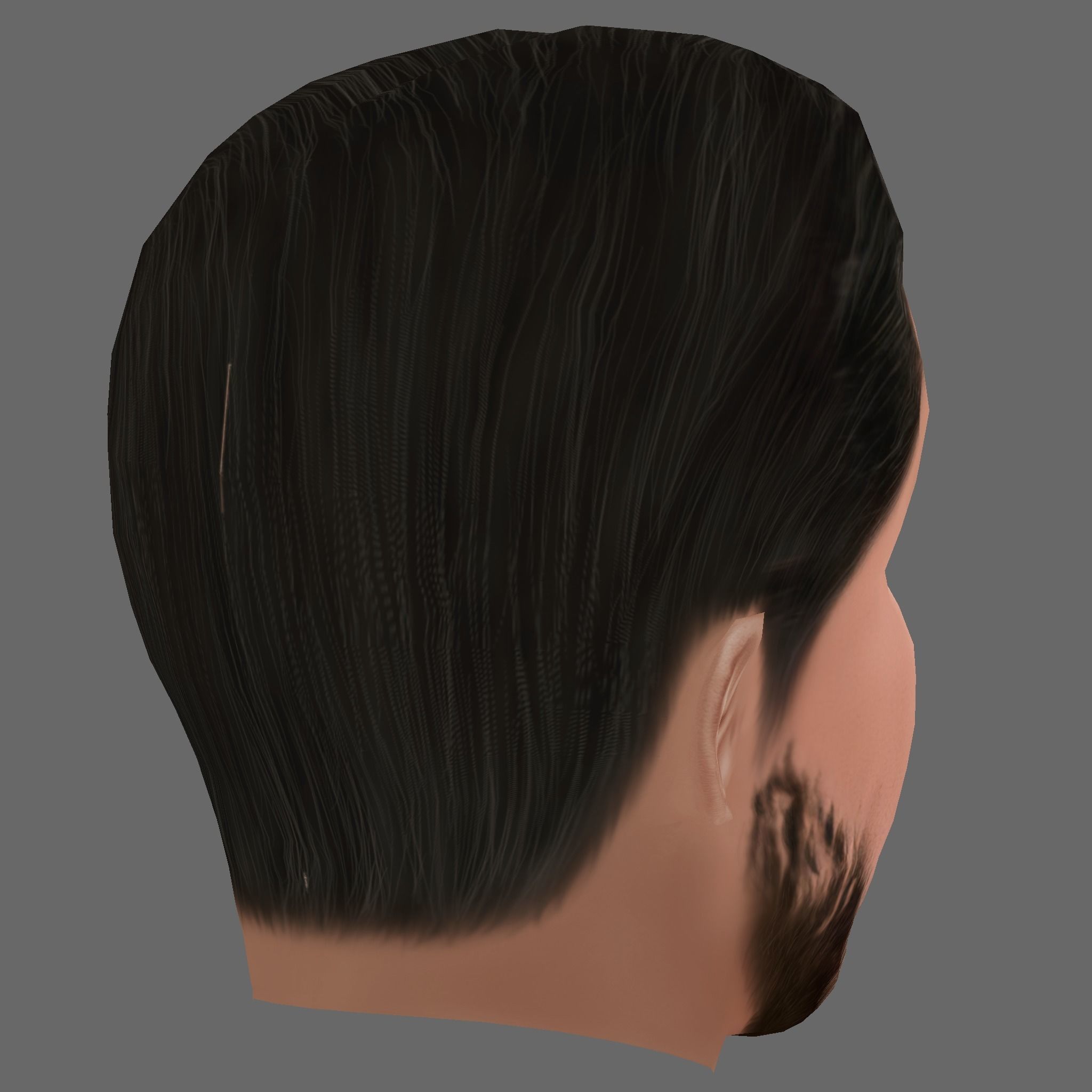 Keanu Reeves Head - Low poly head for game Low-poly 3D model_4