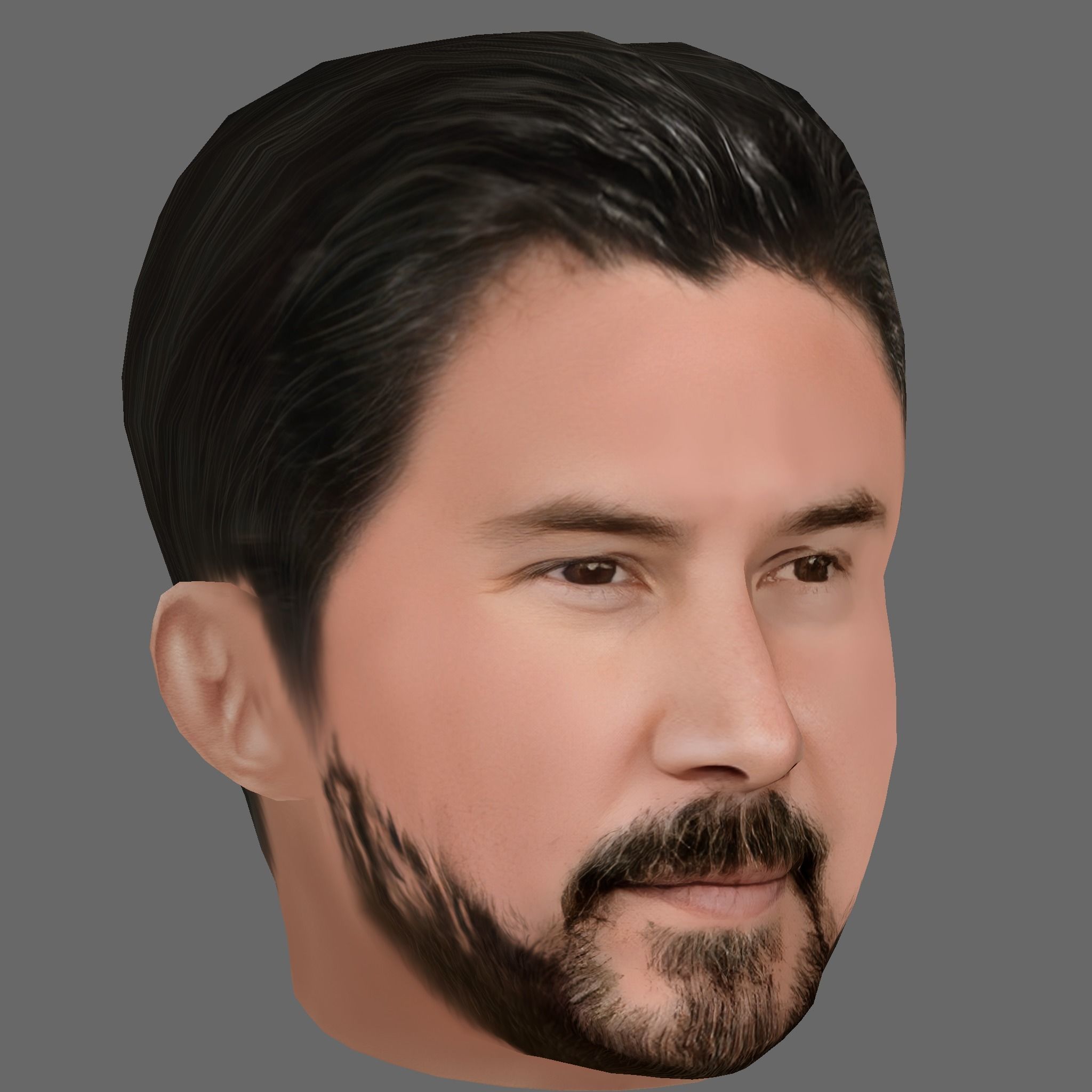 Keanu Reeves Head - Low poly head for game Low-poly 3D model_6