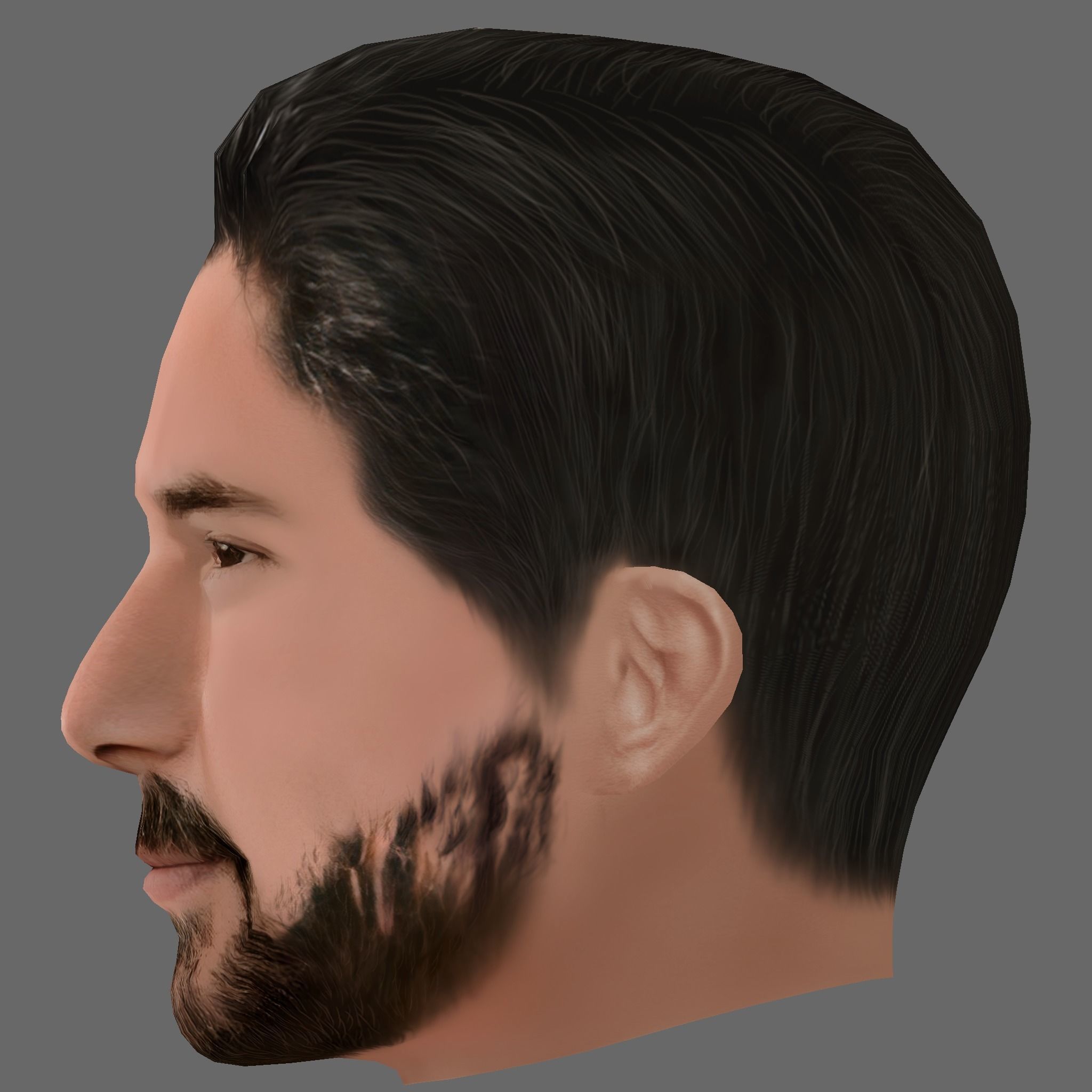 Keanu Reeves Head - Low poly head for game Low-poly 3D model_2