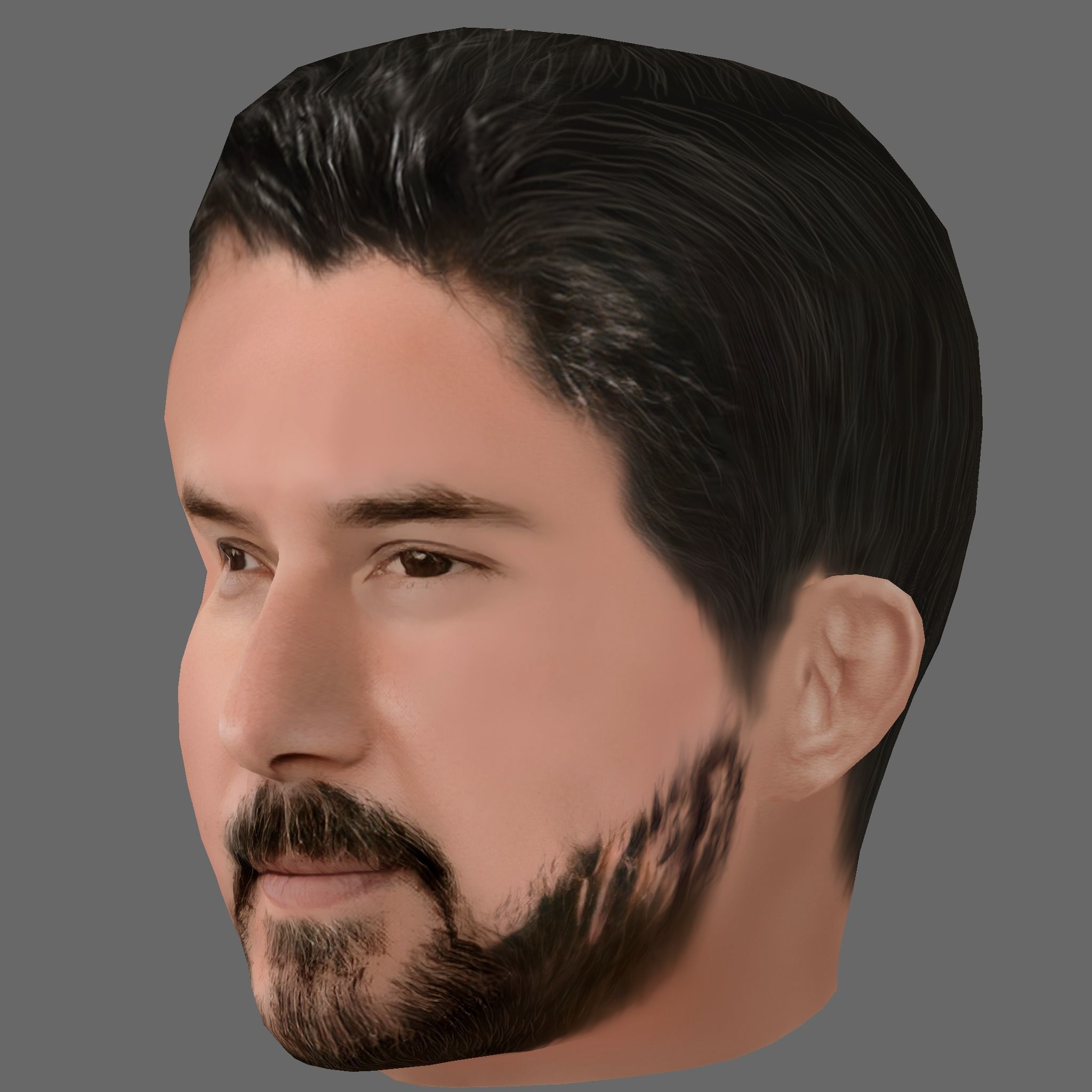 Keanu Reeves Head - Low poly head for game Low-poly 3D model_1