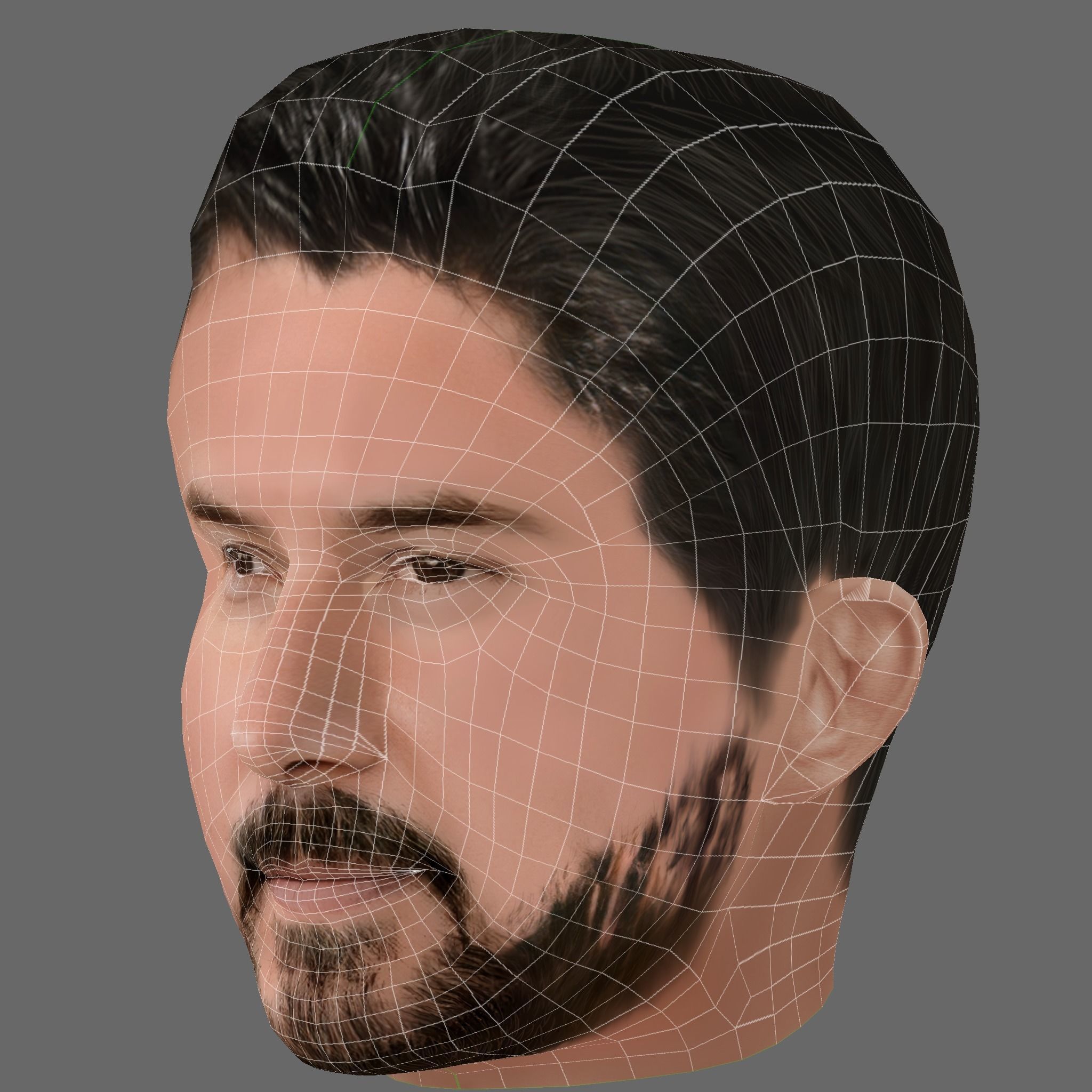 Keanu Reeves Head - Low poly head for game Low-poly 3D model_7