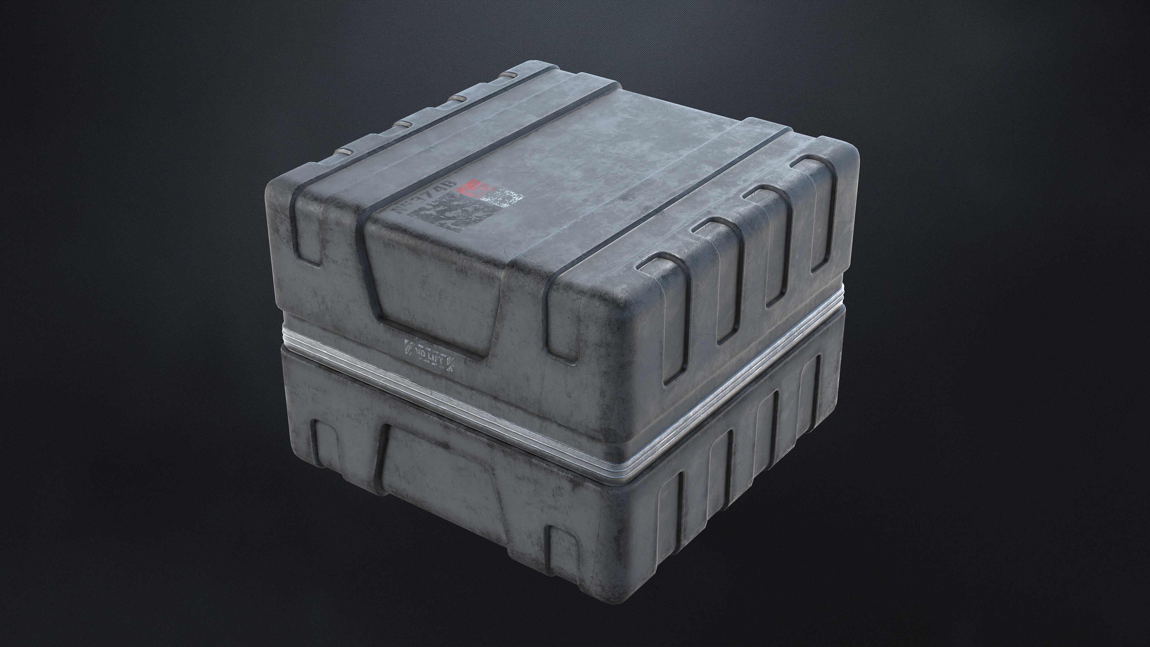 6 Scifi Storage Box Variations Low-poly 3D model_3