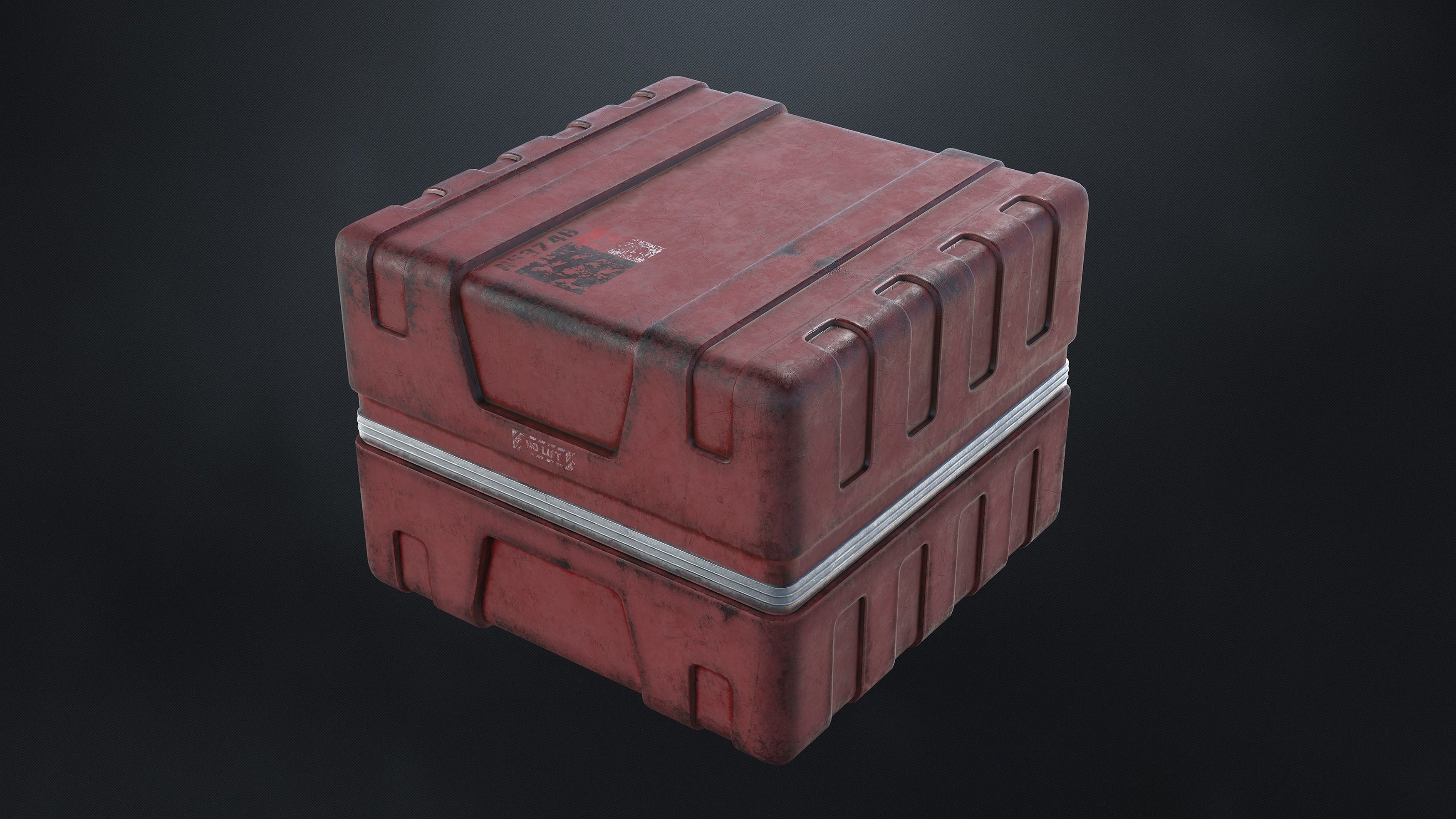 6 Scifi Storage Box Variations Low-poly 3D model_5