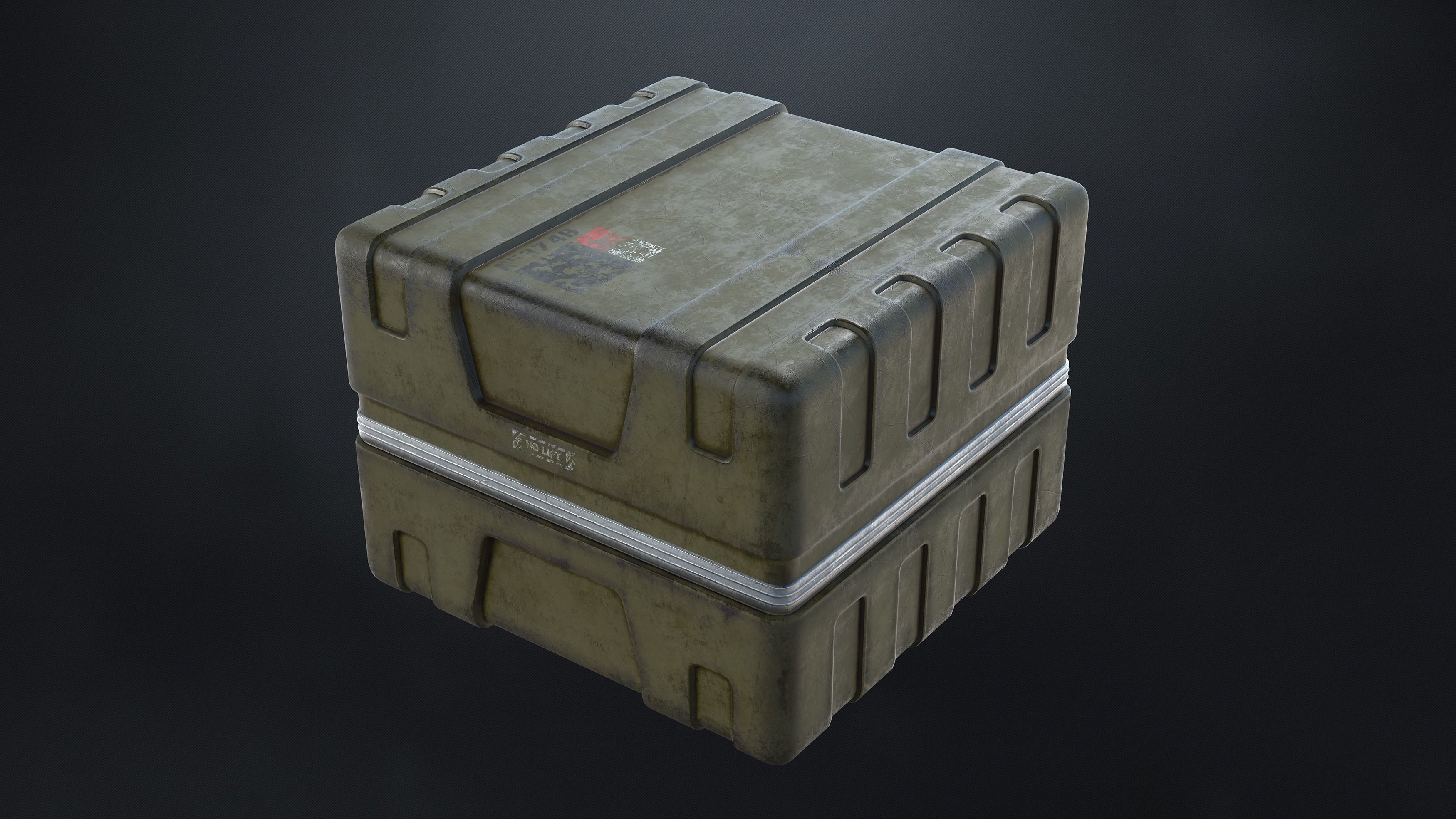 6 Scifi Storage Box Variations Low-poly 3D model_2