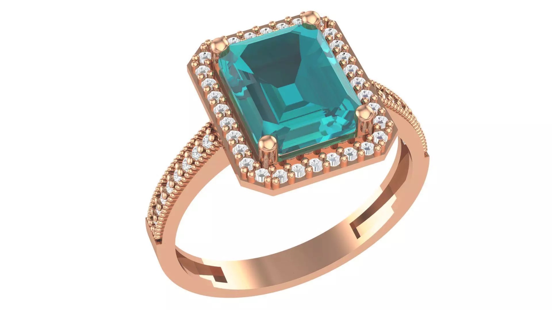 Halo Emerald Ring 3dm stl render details 3D print model_0