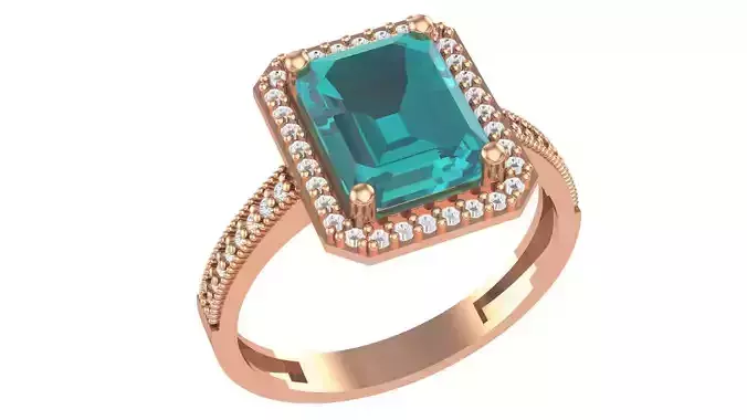 Halo Emerald Ring 3dm stl render details 3D print model