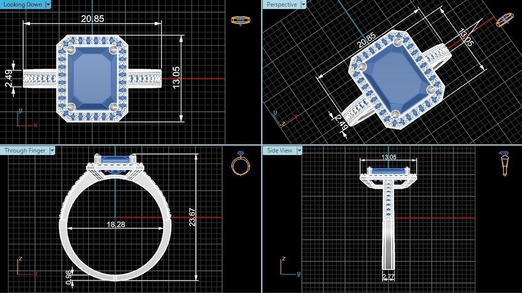 Halo Emerald Ring 3dm stl render details 3D print model_4