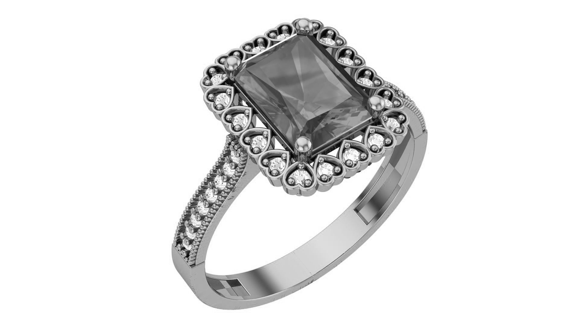 Halo Ruby Ring 3dm stl render details 3D print model_2