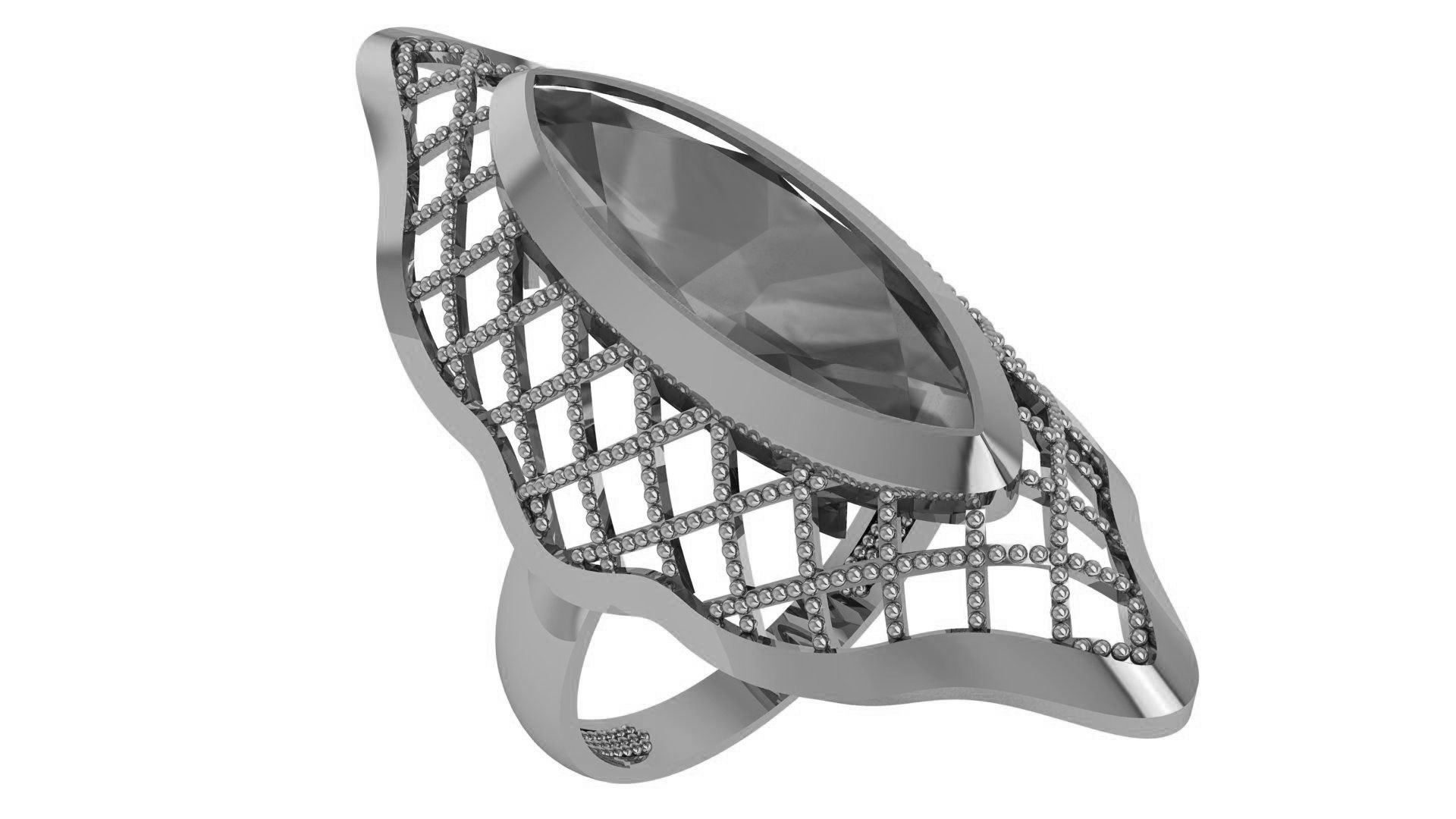 Ruby Gemstone Ring 3dm stl render details 3D print model_2