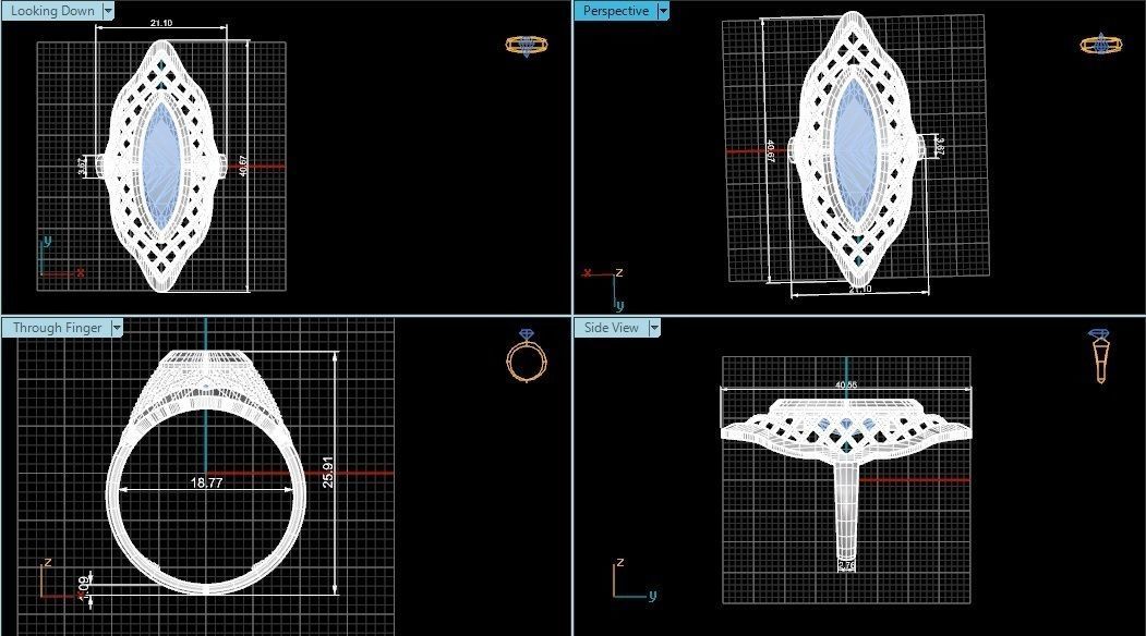 Ruby Gemstone Ring 3dm stl render details 3D print model_4