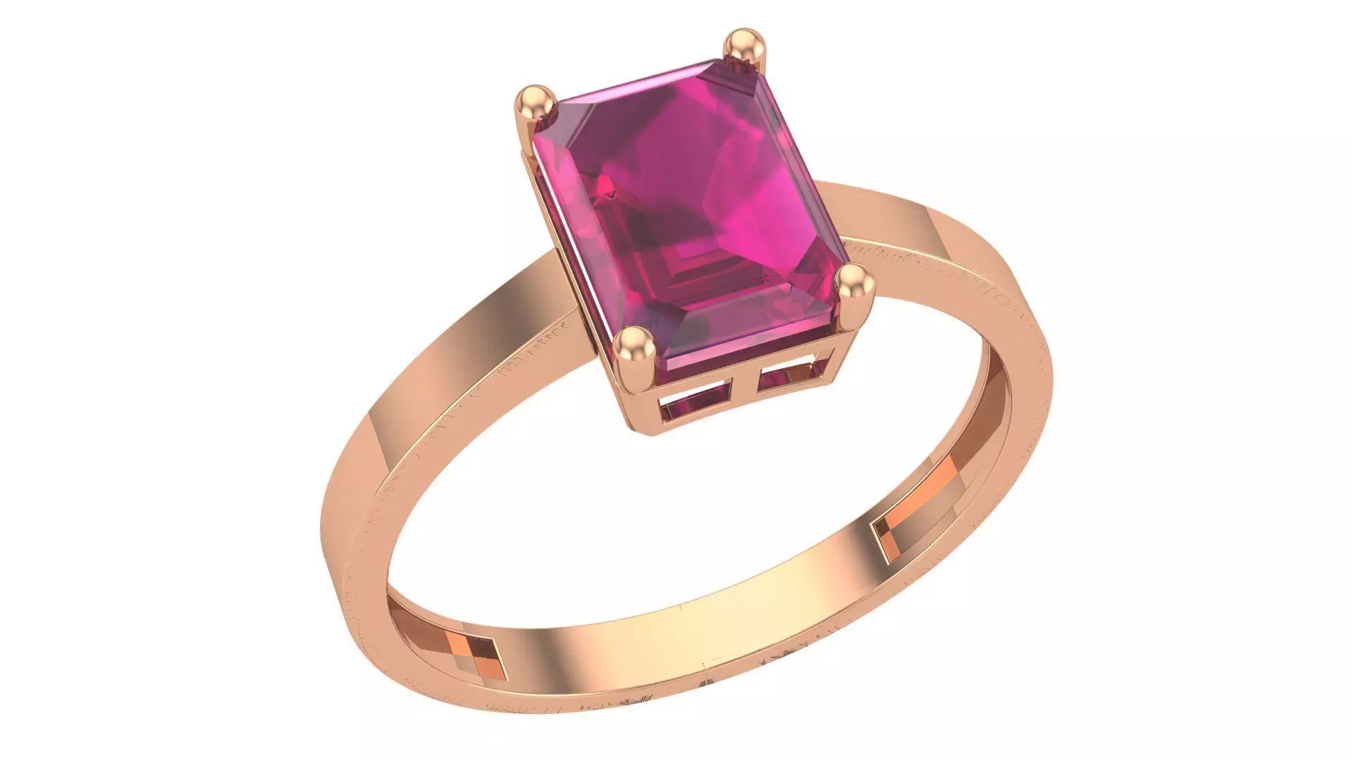 Ruby Gemstone Ring 3dm stl render details 3D print model_0
