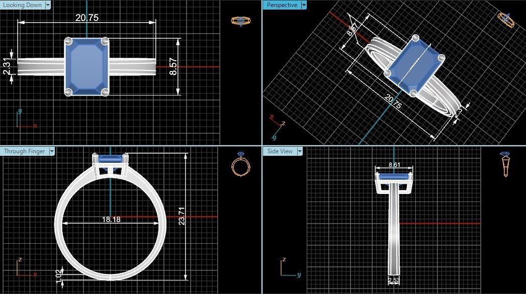 Ruby Gemstone Ring 3dm stl render details 3D print model_4