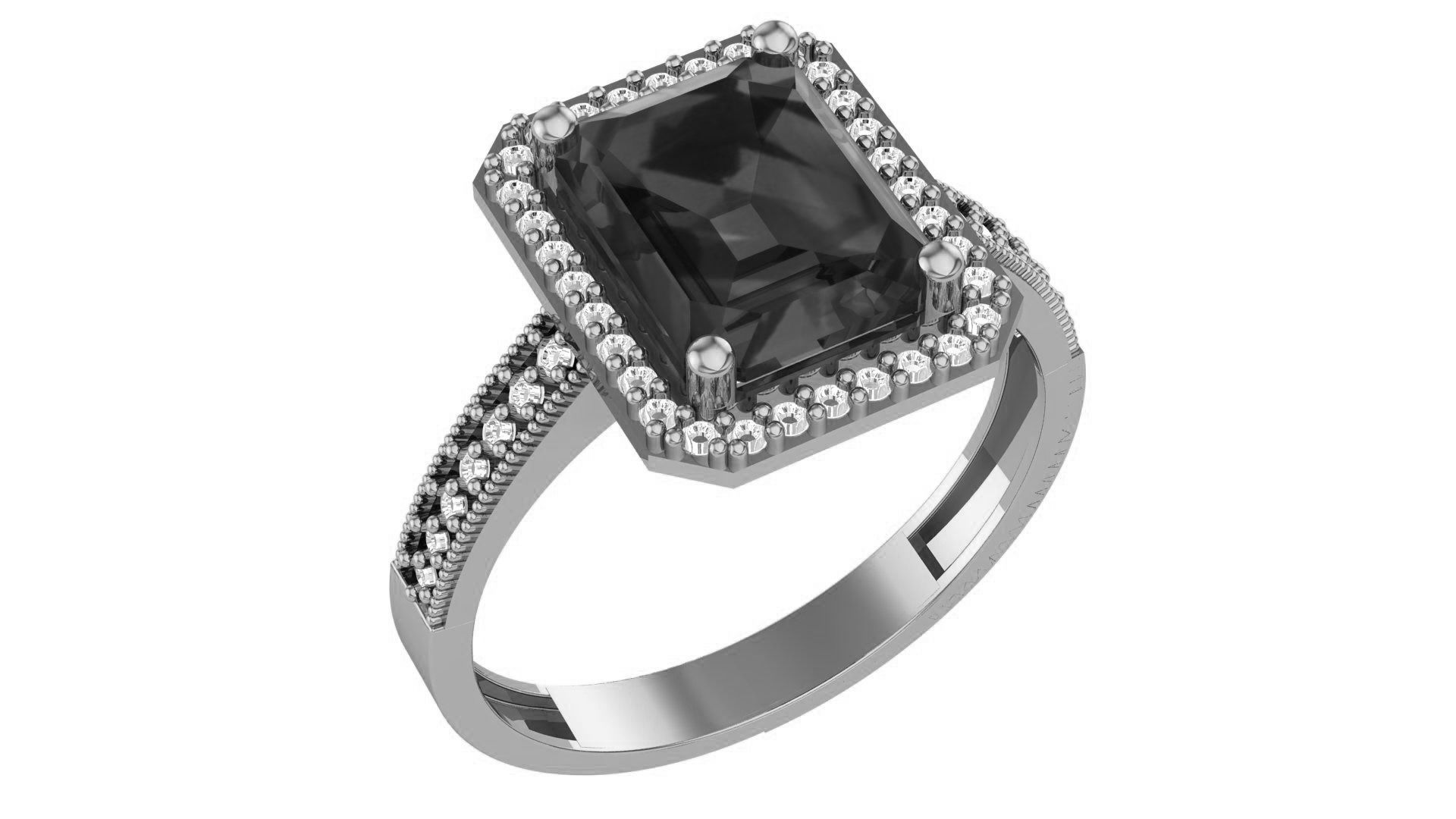 Halo Ruby Gemstone Ring 3dm stl render details 3D print model_2