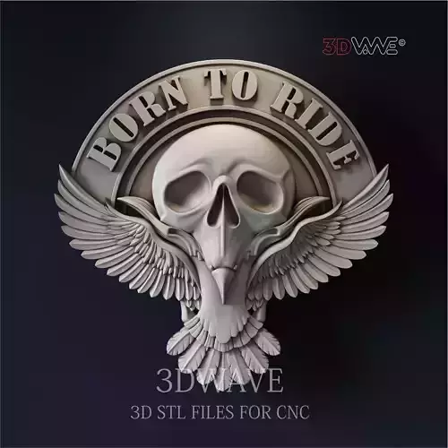 RAVEN BIKER SKULL 3d stl files for CNC