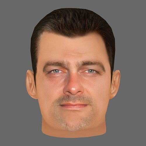 Ray Stevenson Head - Low poly head for game Low-poly 3D model