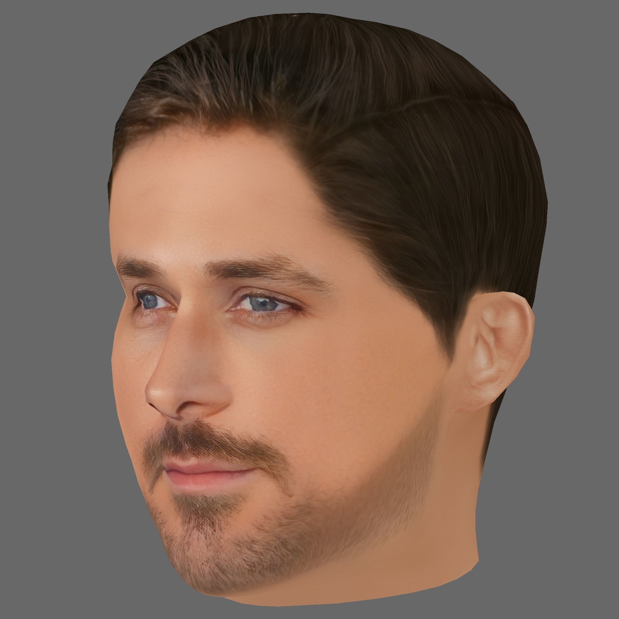 Ryan Gosling Head - Low poly head for game Low-poly 3D model_1