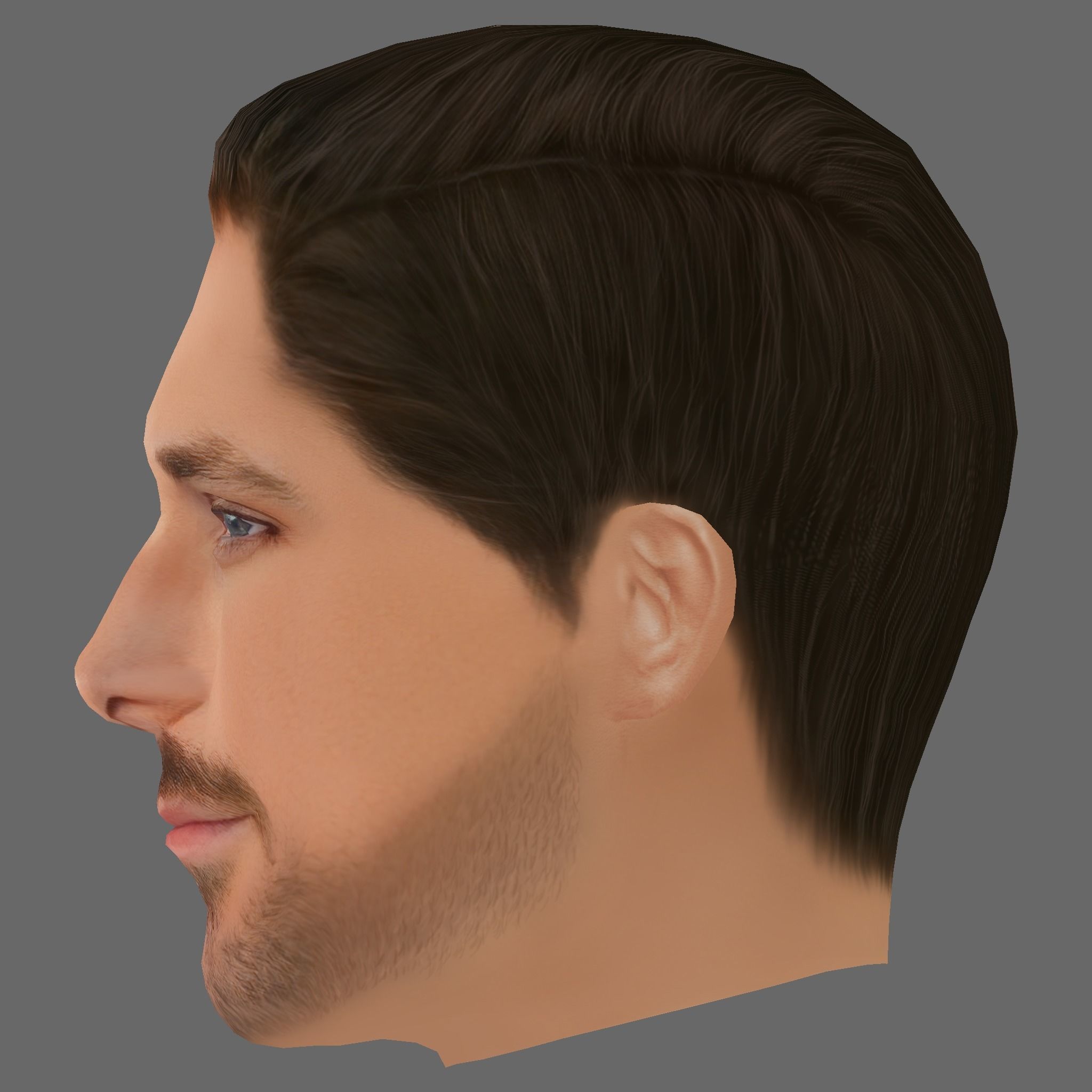 Ryan Gosling Head - Low poly head for game Low-poly 3D model_2