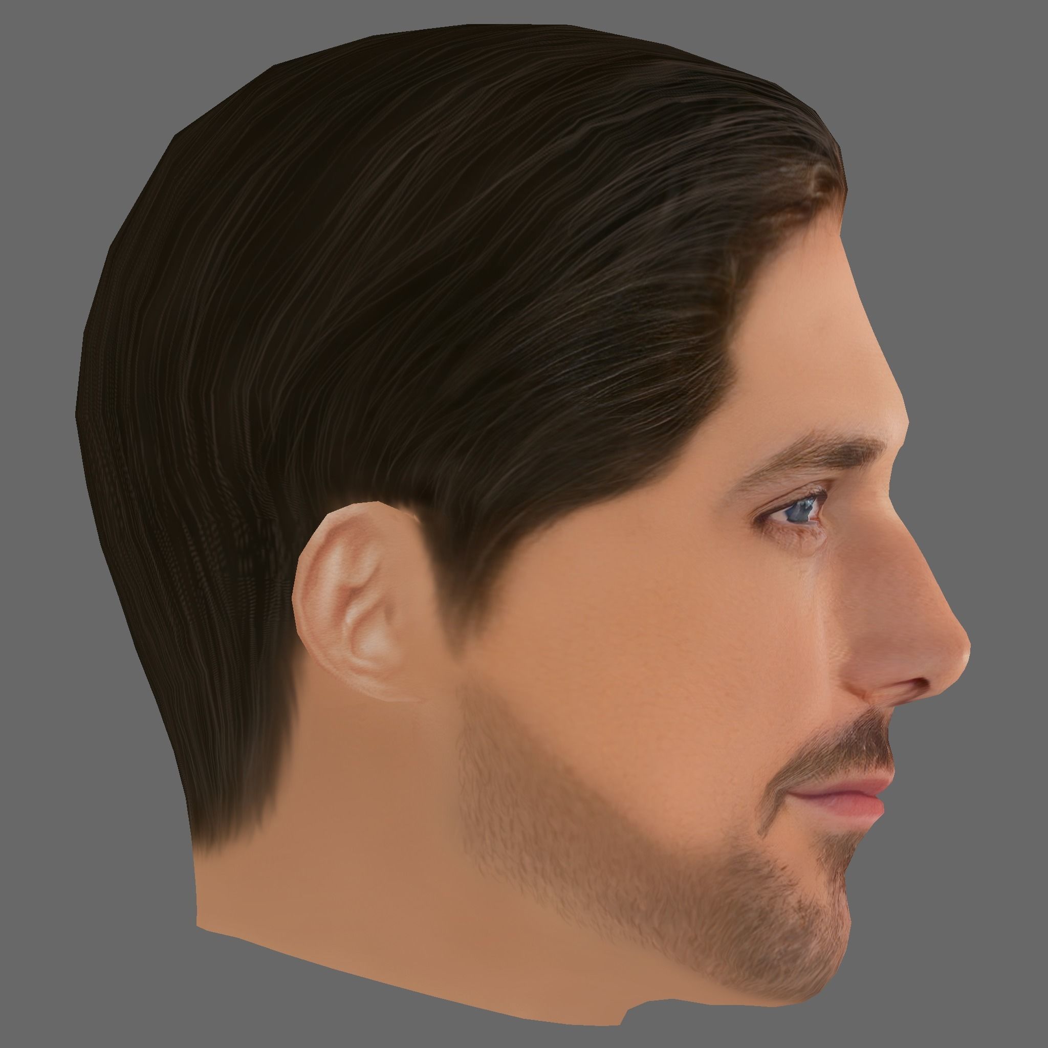 Ryan Gosling Head - Low poly head for game Low-poly 3D model_5