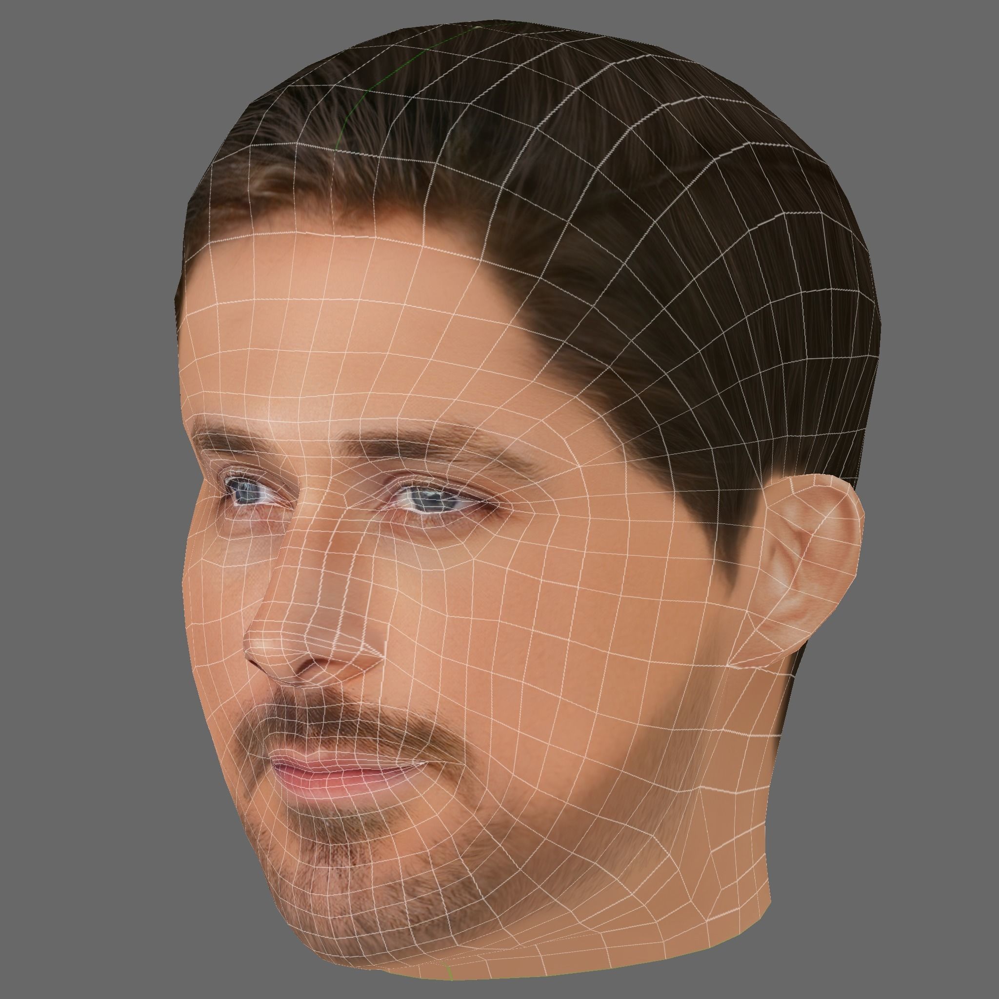 Ryan Gosling Head - Low poly head for game Low-poly 3D model_7