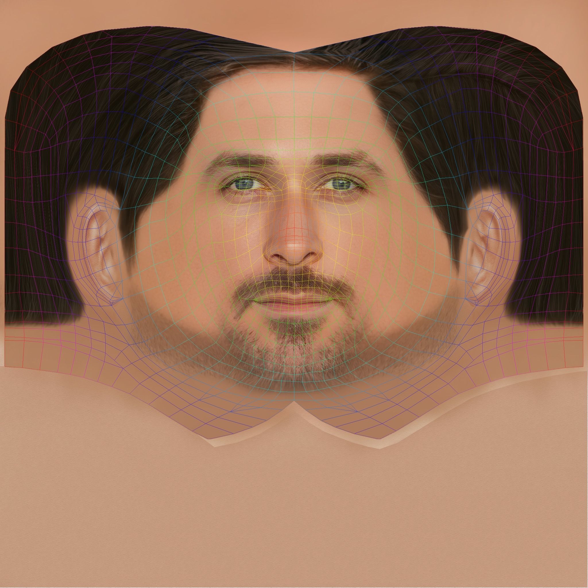 Ryan Gosling Head - Low poly head for game Low-poly 3D model_8