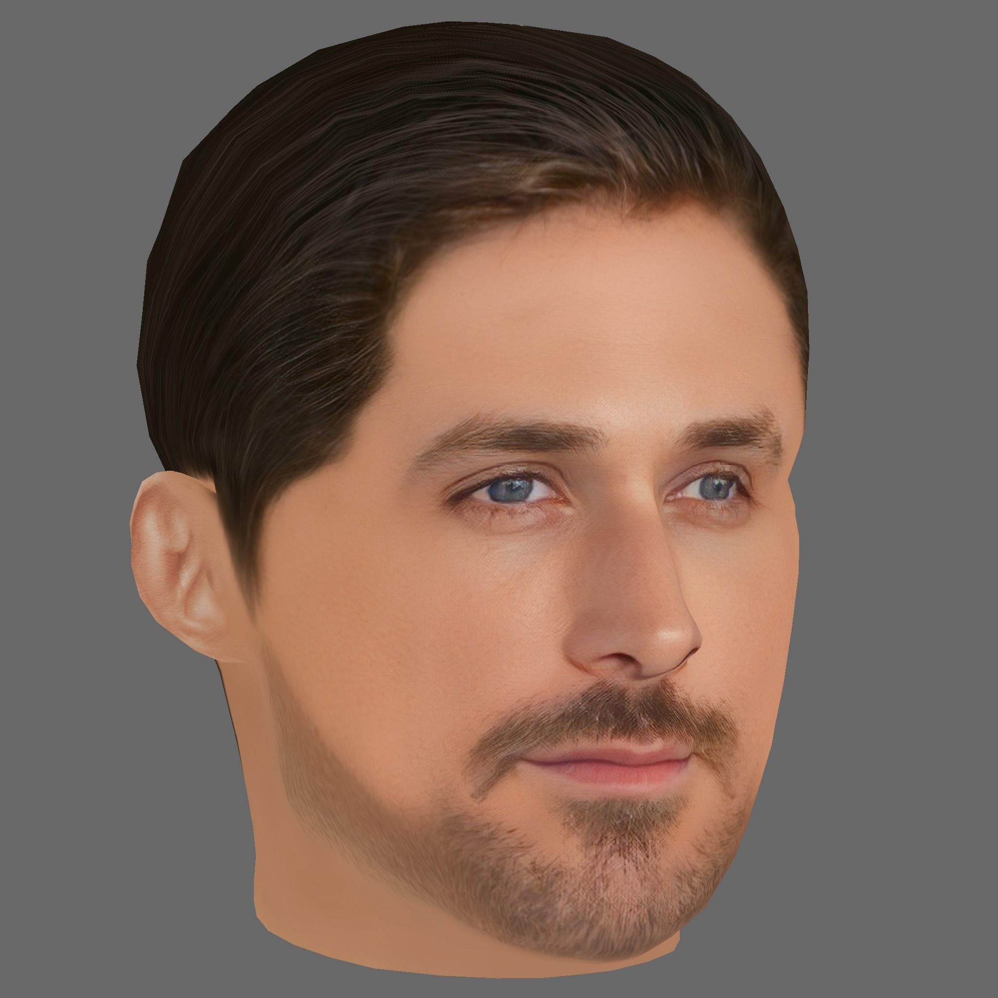 Ryan Gosling Head - Low poly head for game Low-poly 3D model_6