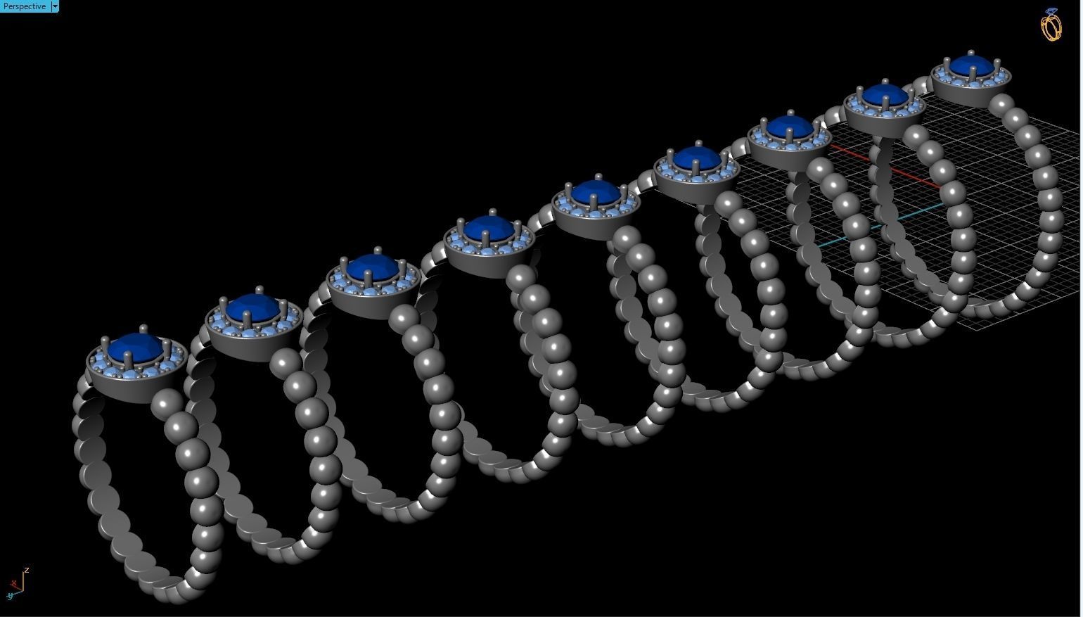 Rings Perlee Clovers All Sizes Collection 3D print model_8