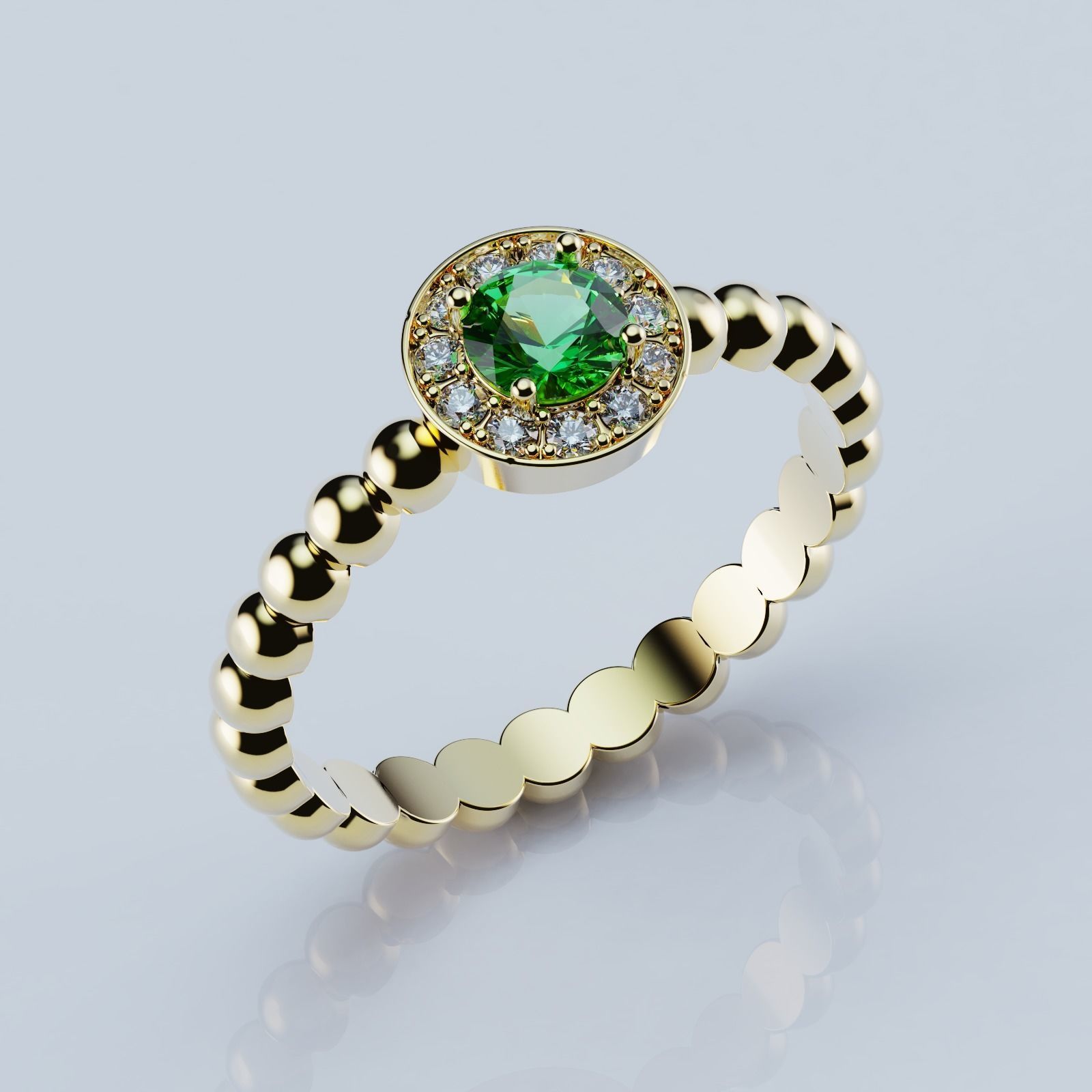 Rings Perlee Clovers All Sizes Collection 3D print model_3