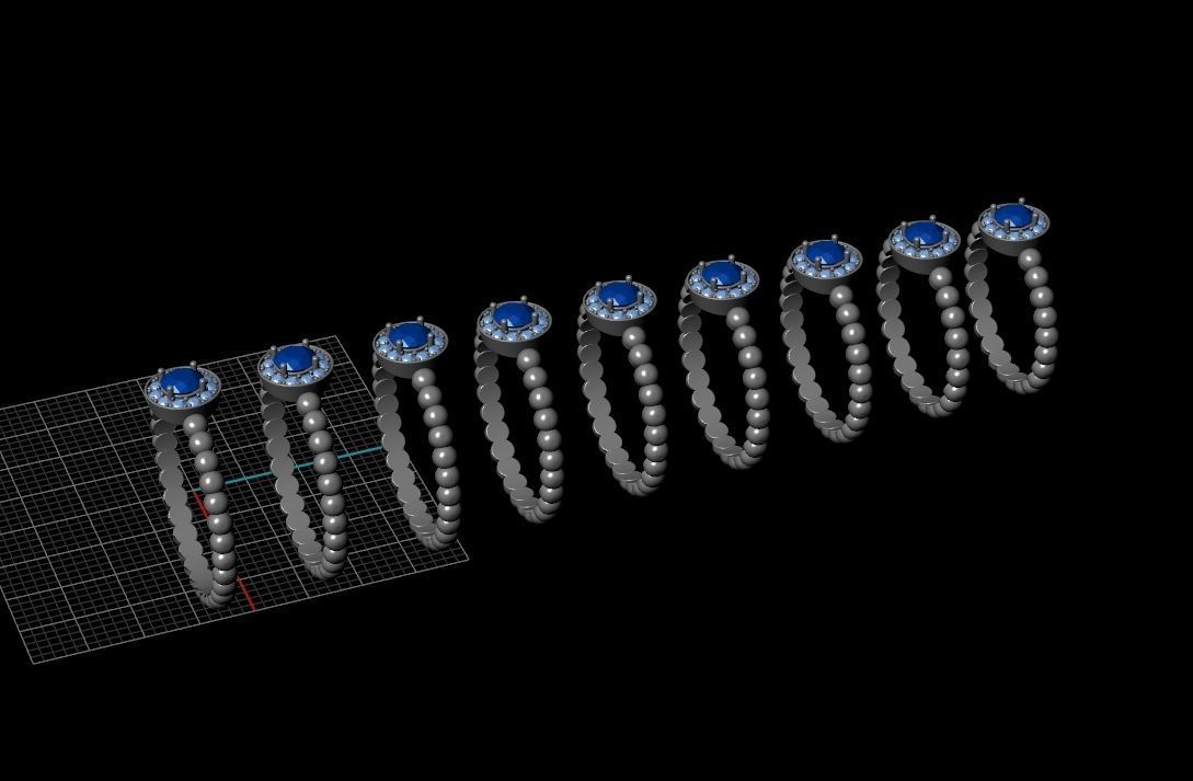 Rings Perlee Clovers All Sizes Collection 3D print model_7