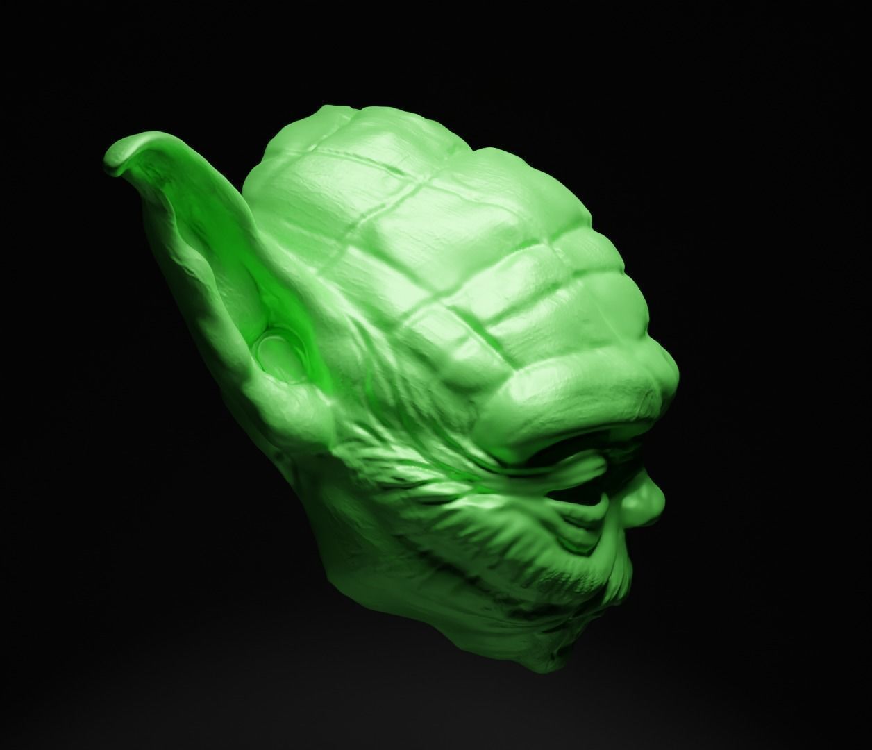 Yoda - Star Wars Cosplay Costume Face Mask 3D print model_3