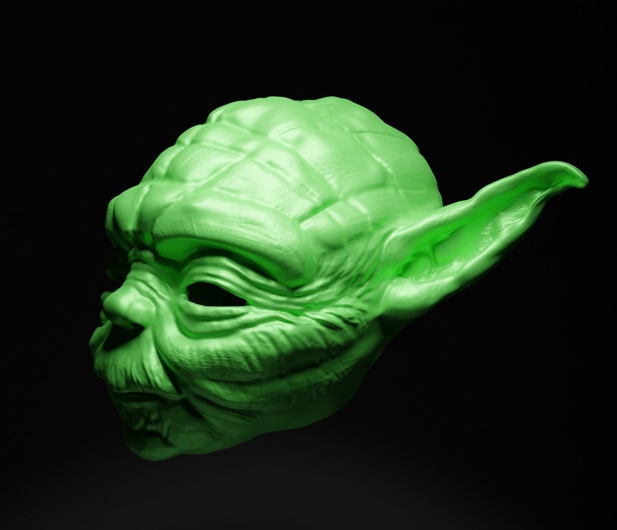 Yoda - Star Wars Cosplay Costume Face Mask 3D print model_14