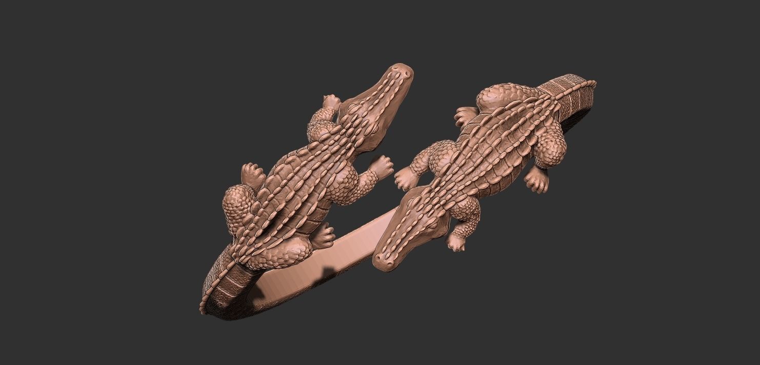 CROCODILE BRACELET BANGLE 3D print model_1