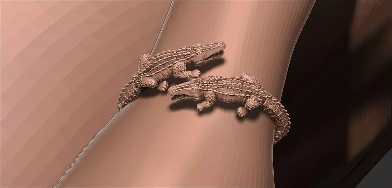 CROCODILE BRACELET BANGLE 3D print model_0