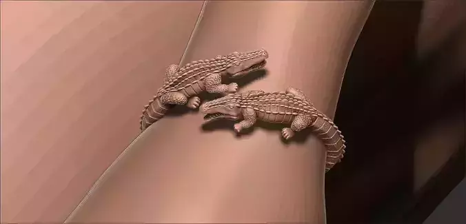 CROCODILE BRACELET BANGLE 3D print model