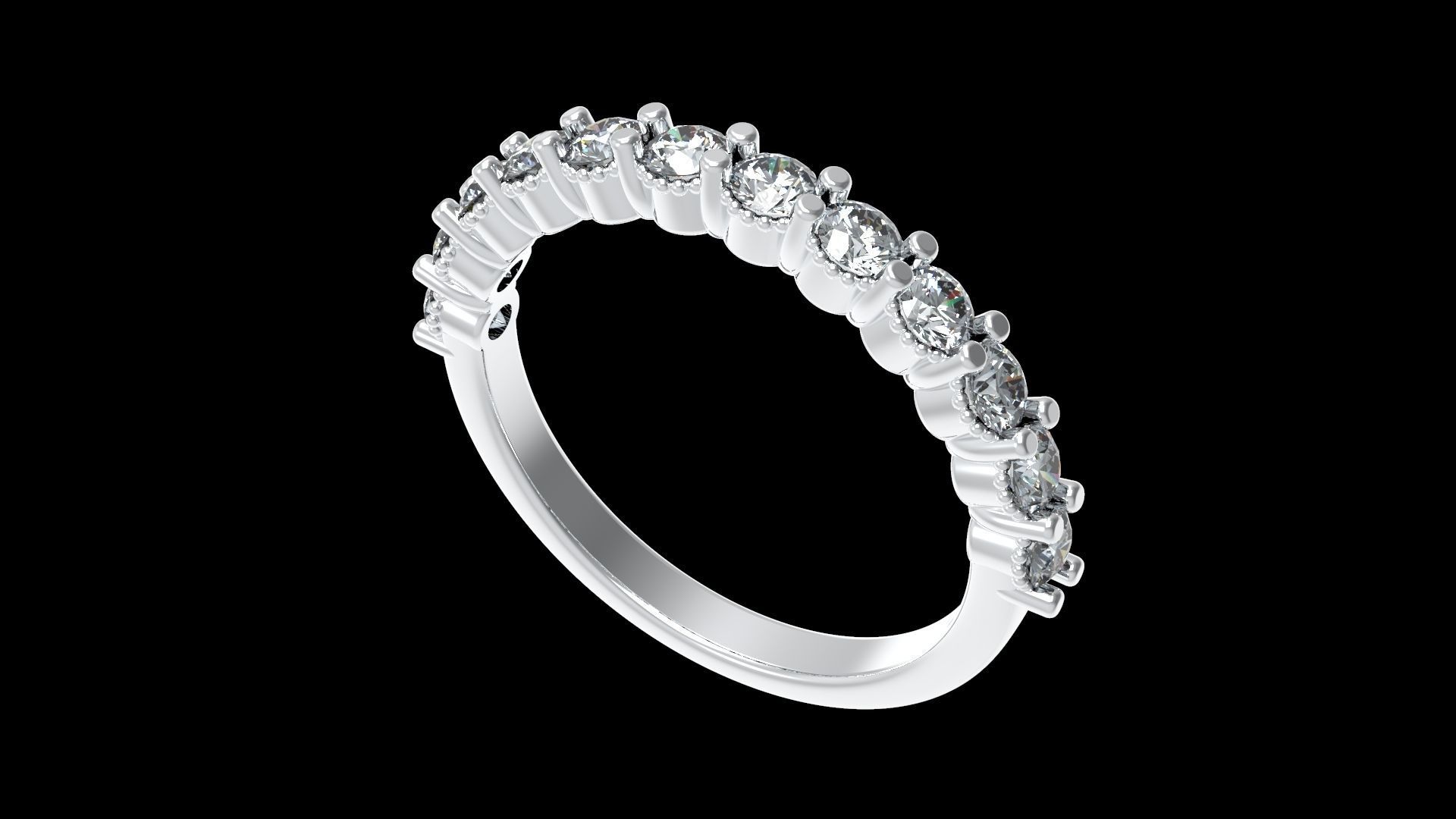 Stackable Diamond Ring 17 1mm 3D print model_3