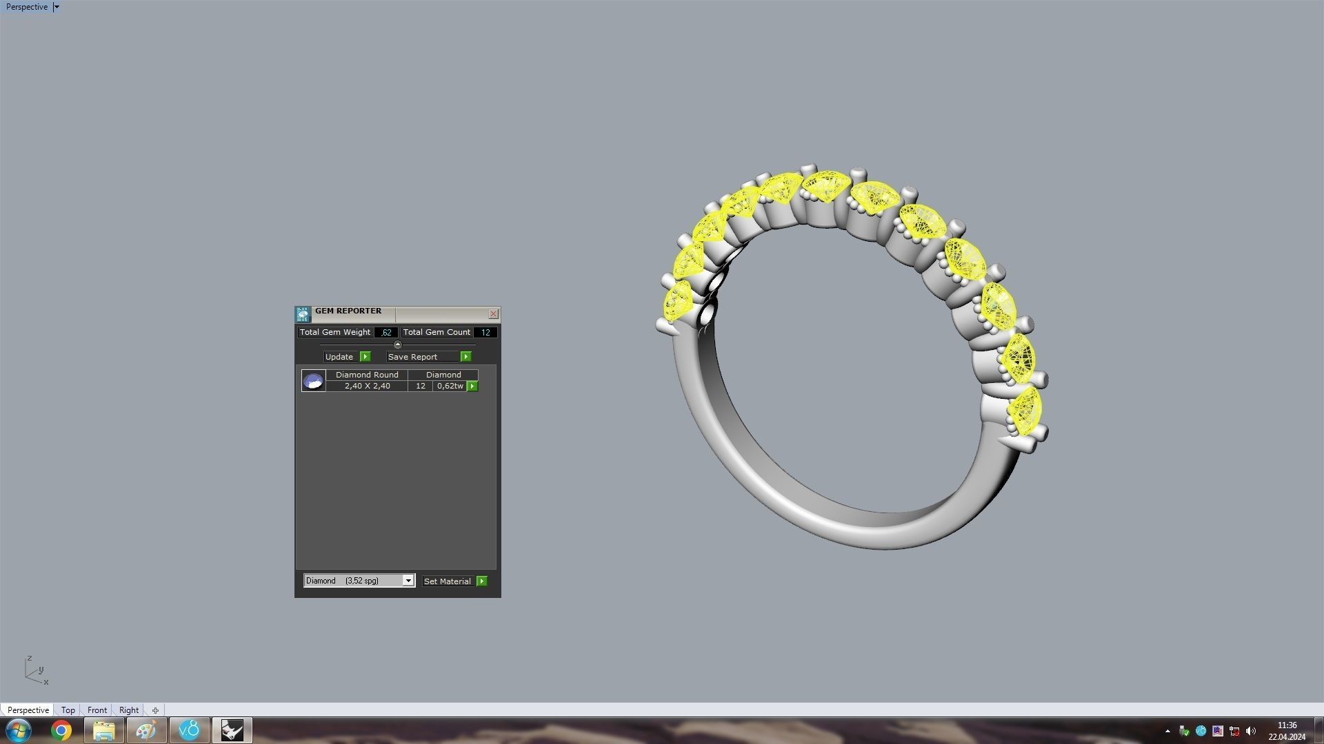 Stackable Diamond Ring 17 1mm 3D print model_8