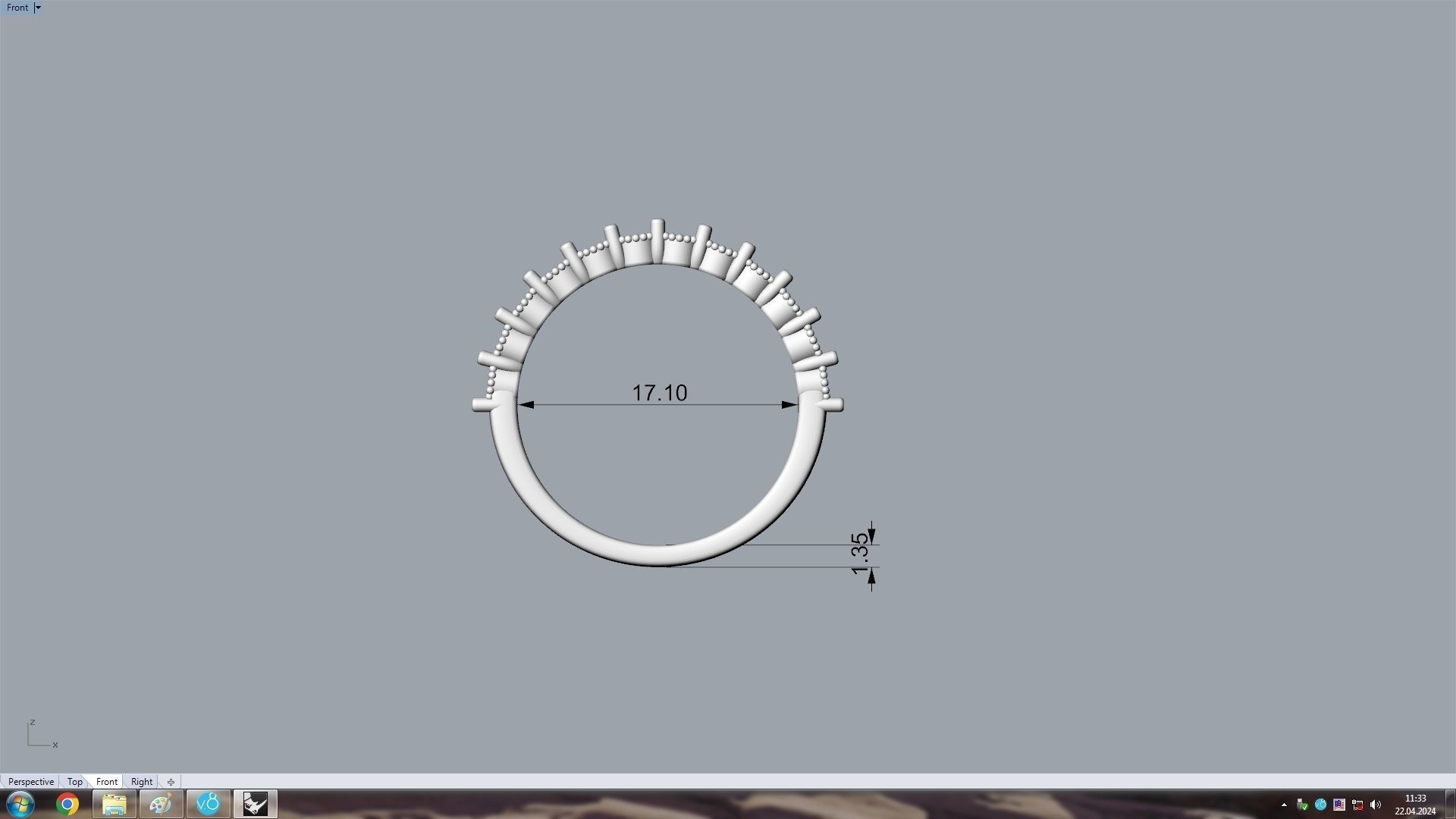 Stackable Diamond Ring 17 1mm 3D print model_7