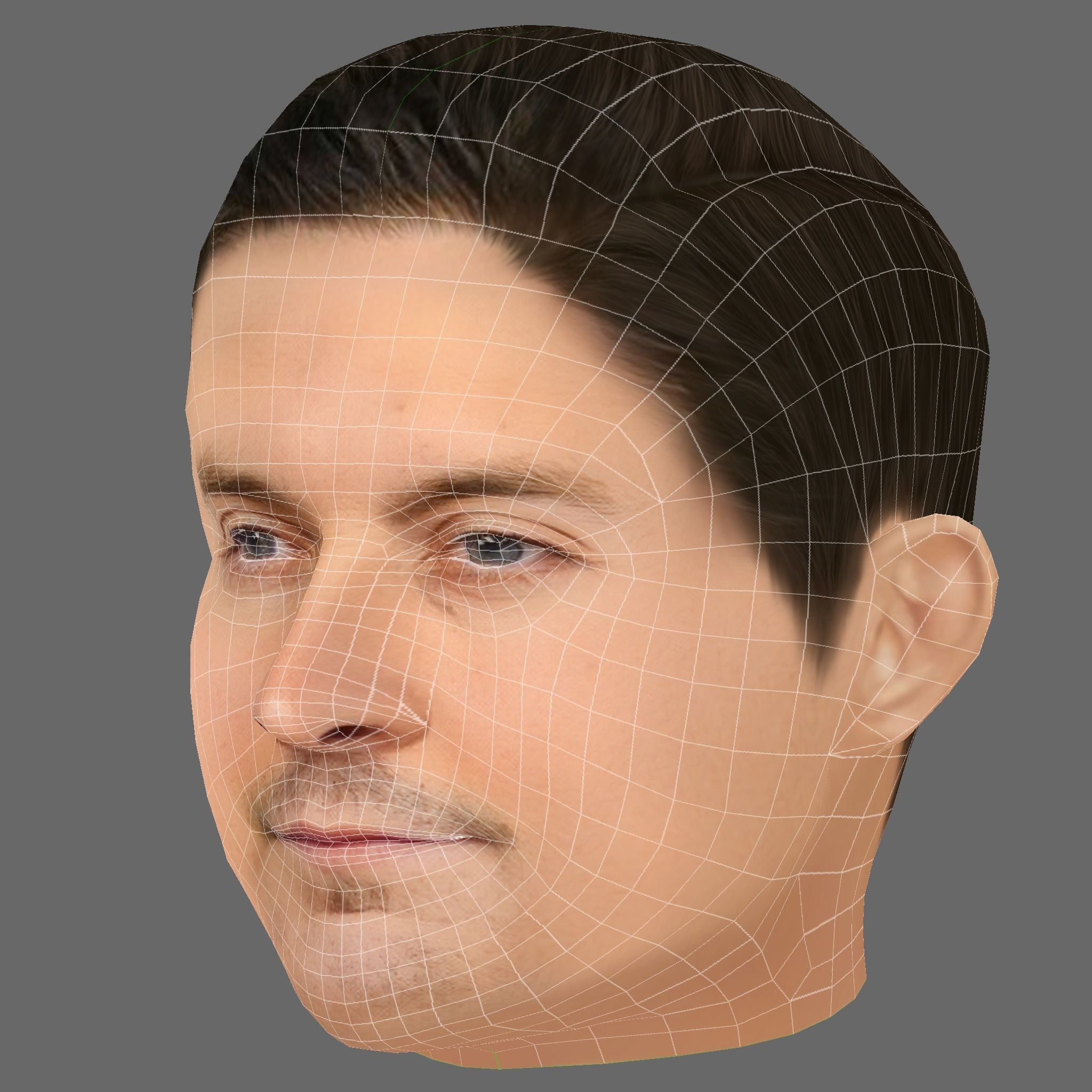 Tobey Maguire Head - Low poly head for game Low-poly 3D model_7