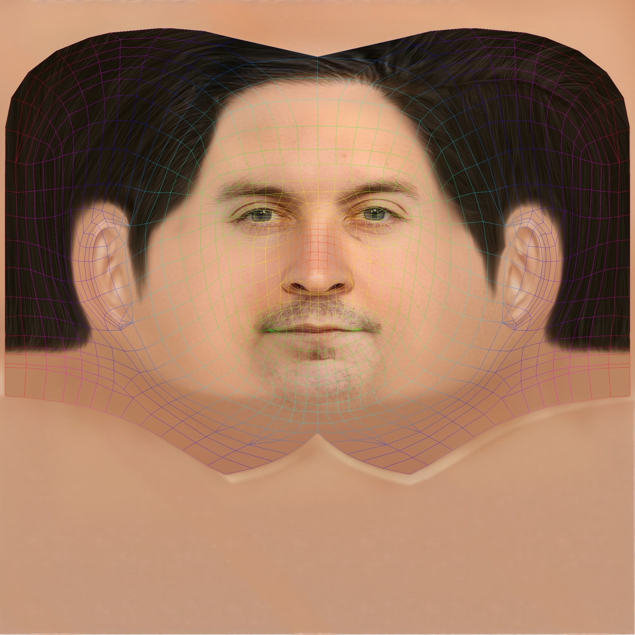 Tobey Maguire Head - Low poly head for game Low-poly 3D model_8