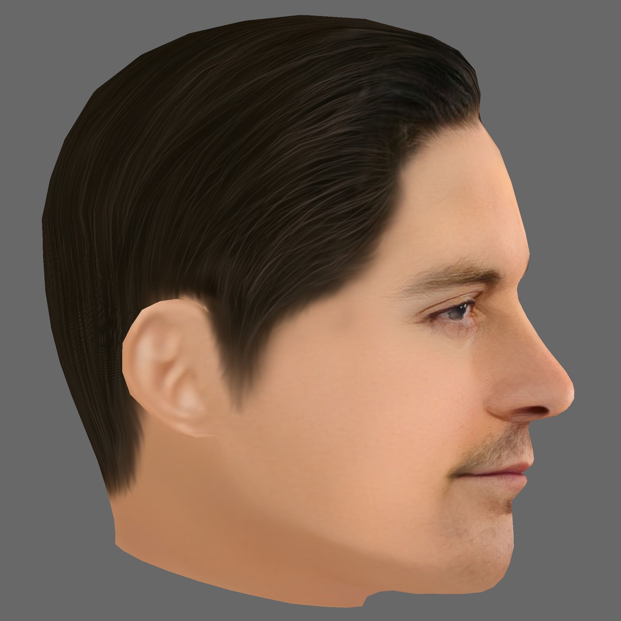 Tobey Maguire Head - Low poly head for game Low-poly 3D model_5