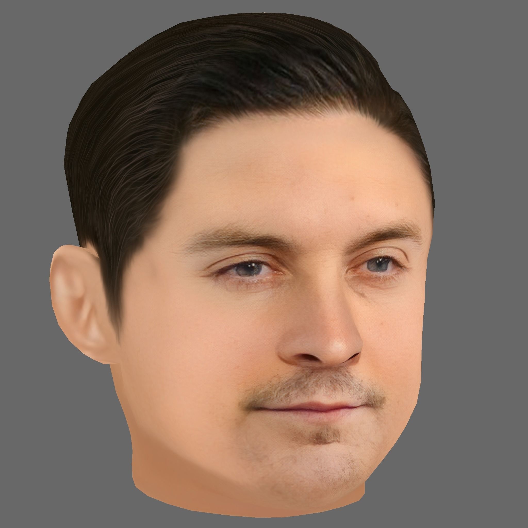 Tobey Maguire Head - Low poly head for game Low-poly 3D model_6