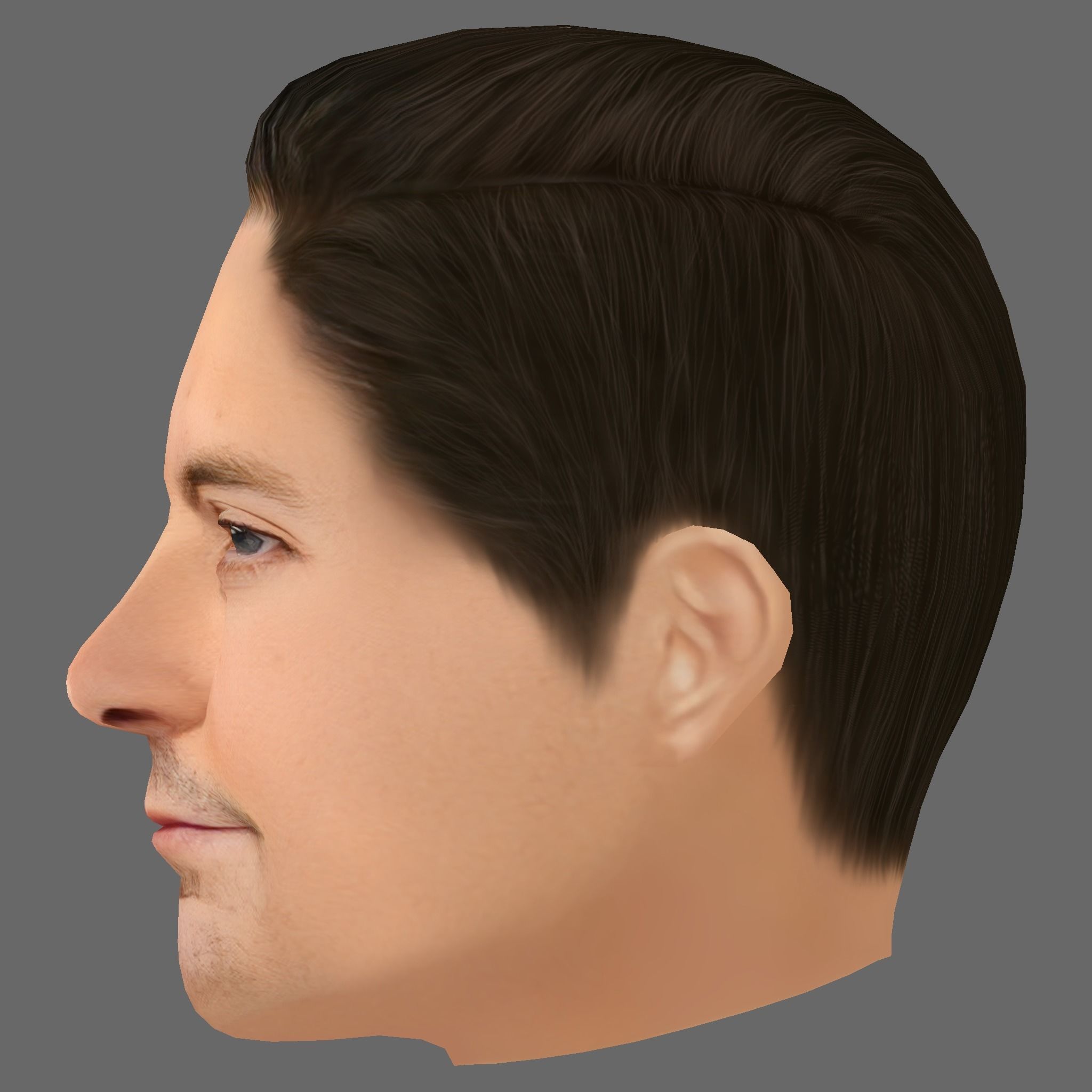 Tobey Maguire Head - Low poly head for game Low-poly 3D model_2
