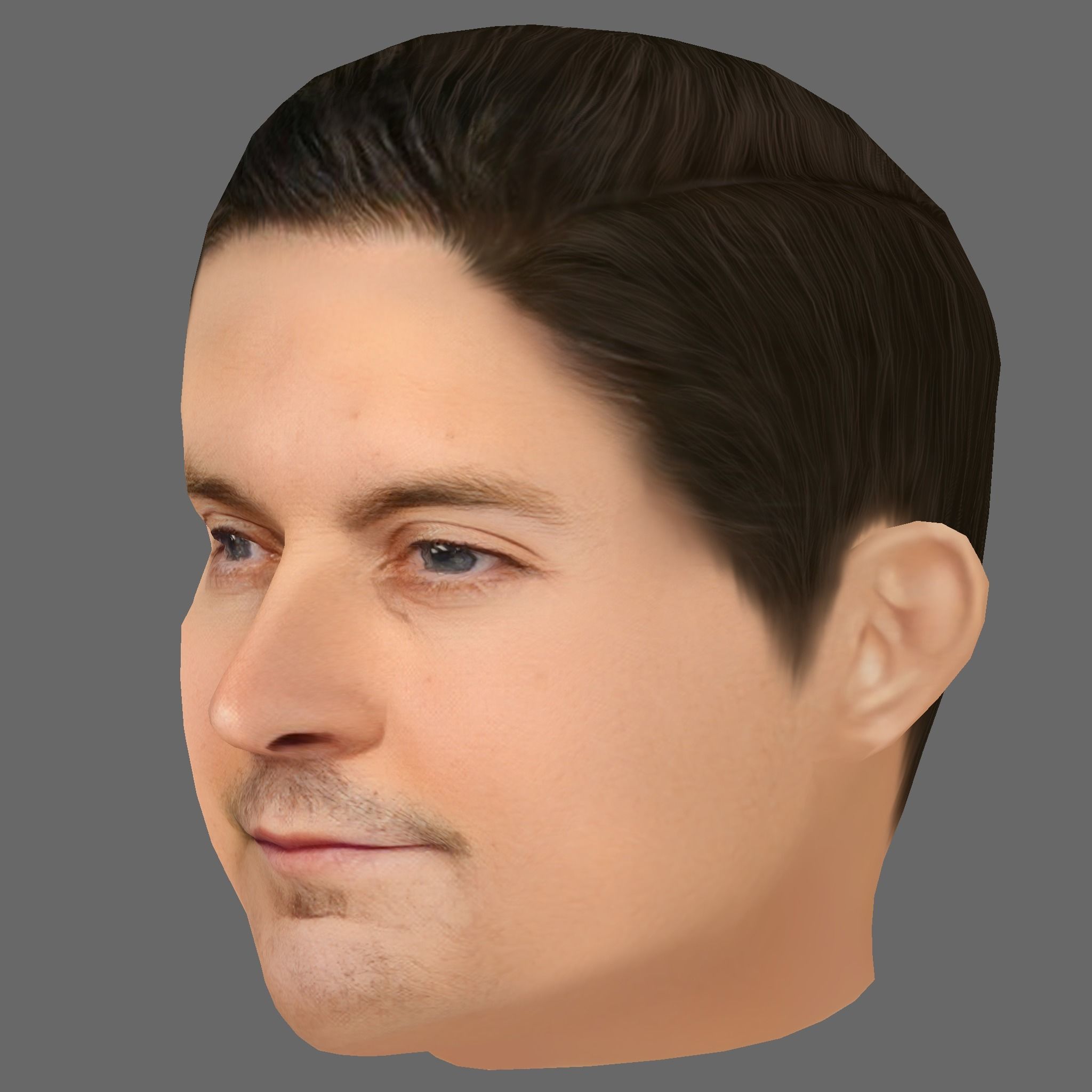 Tobey Maguire Head - Low poly head for game Low-poly 3D model_1