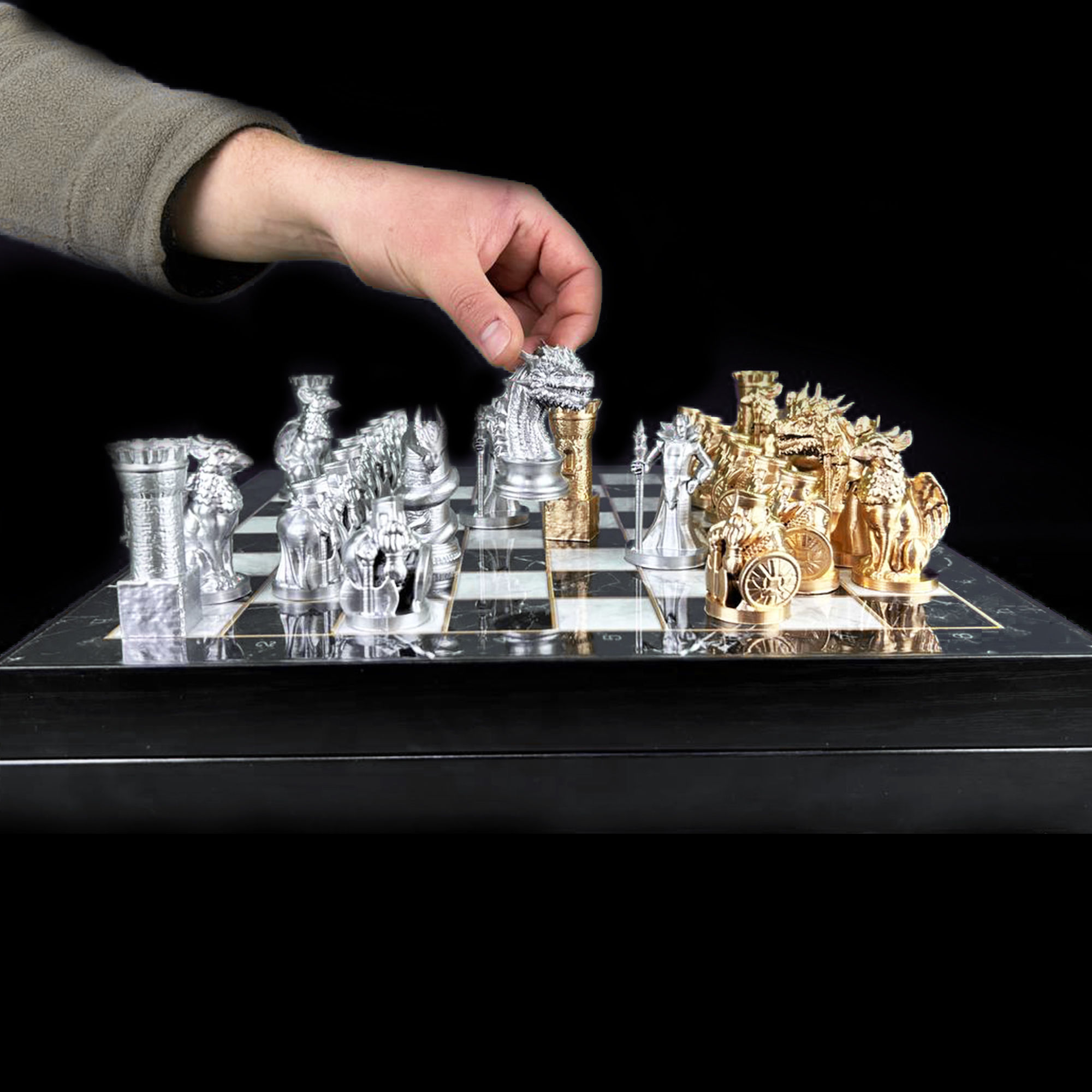 Dragon Chess Pieces 6 Different Pieces - Dragon Chess Game 3D print model_37