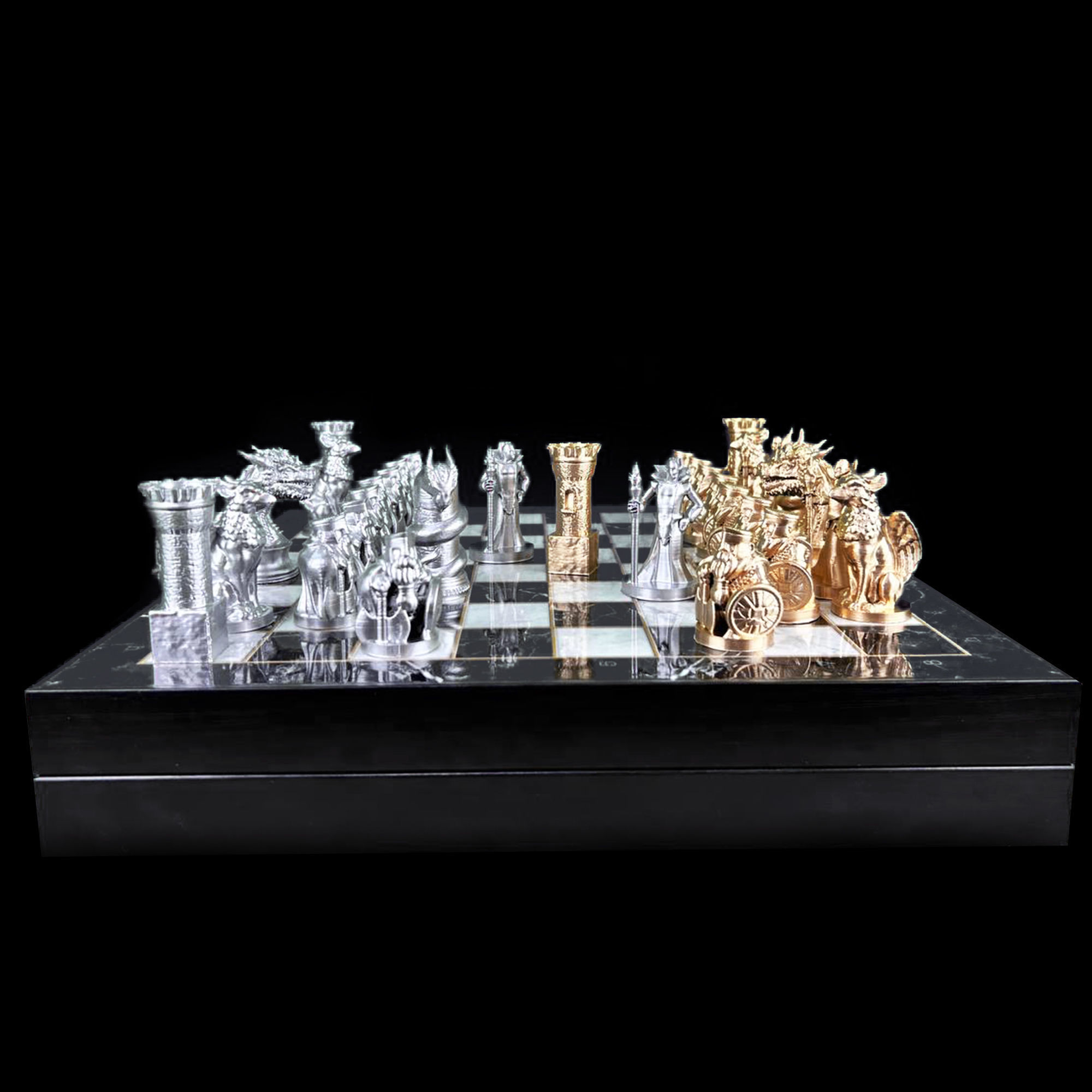 Dragon Chess Pieces 6 Different Pieces - Dragon Chess Game 3D print model_2