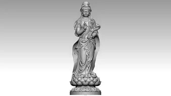 Avalokiteshvara Buddha holding the wish-fulfilling Stick