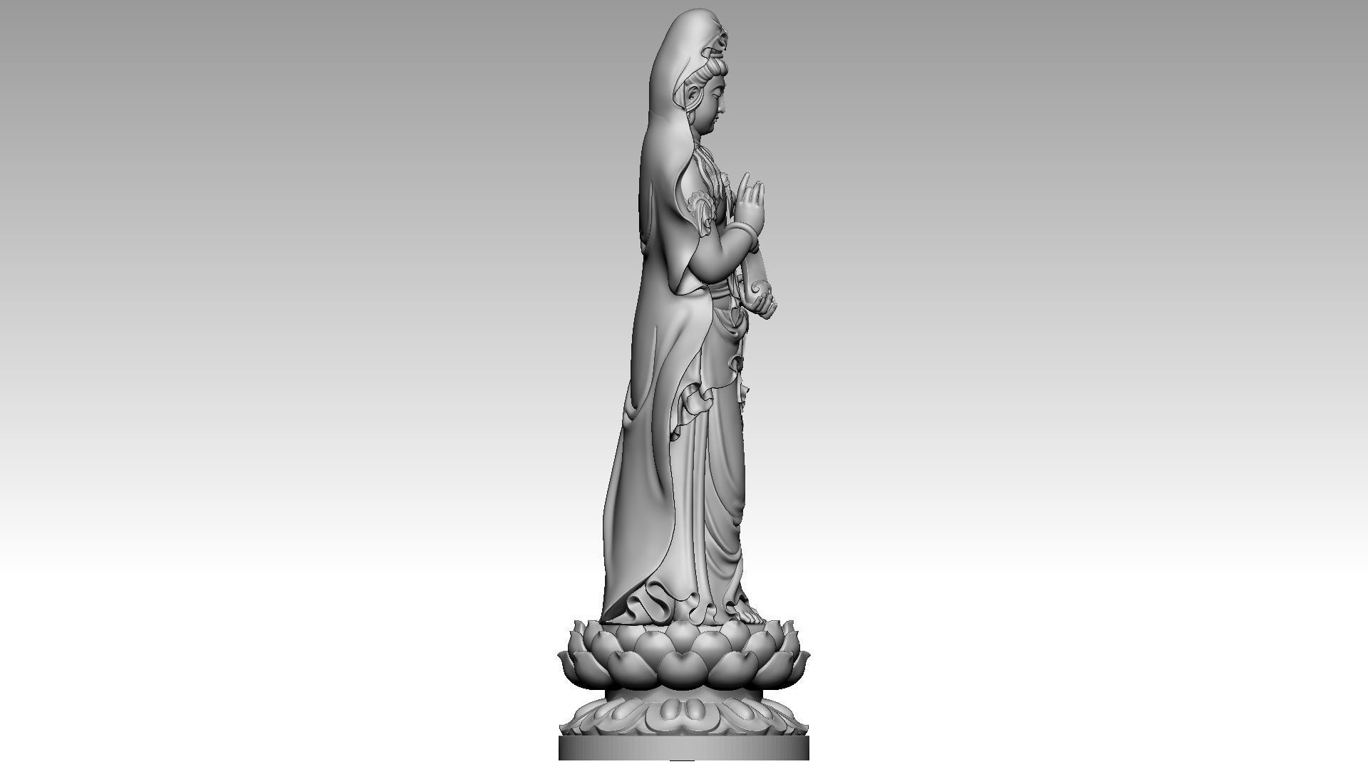 Avalokiteshvara Buddha holding the wish-fulfilling Stick 3D print model_6