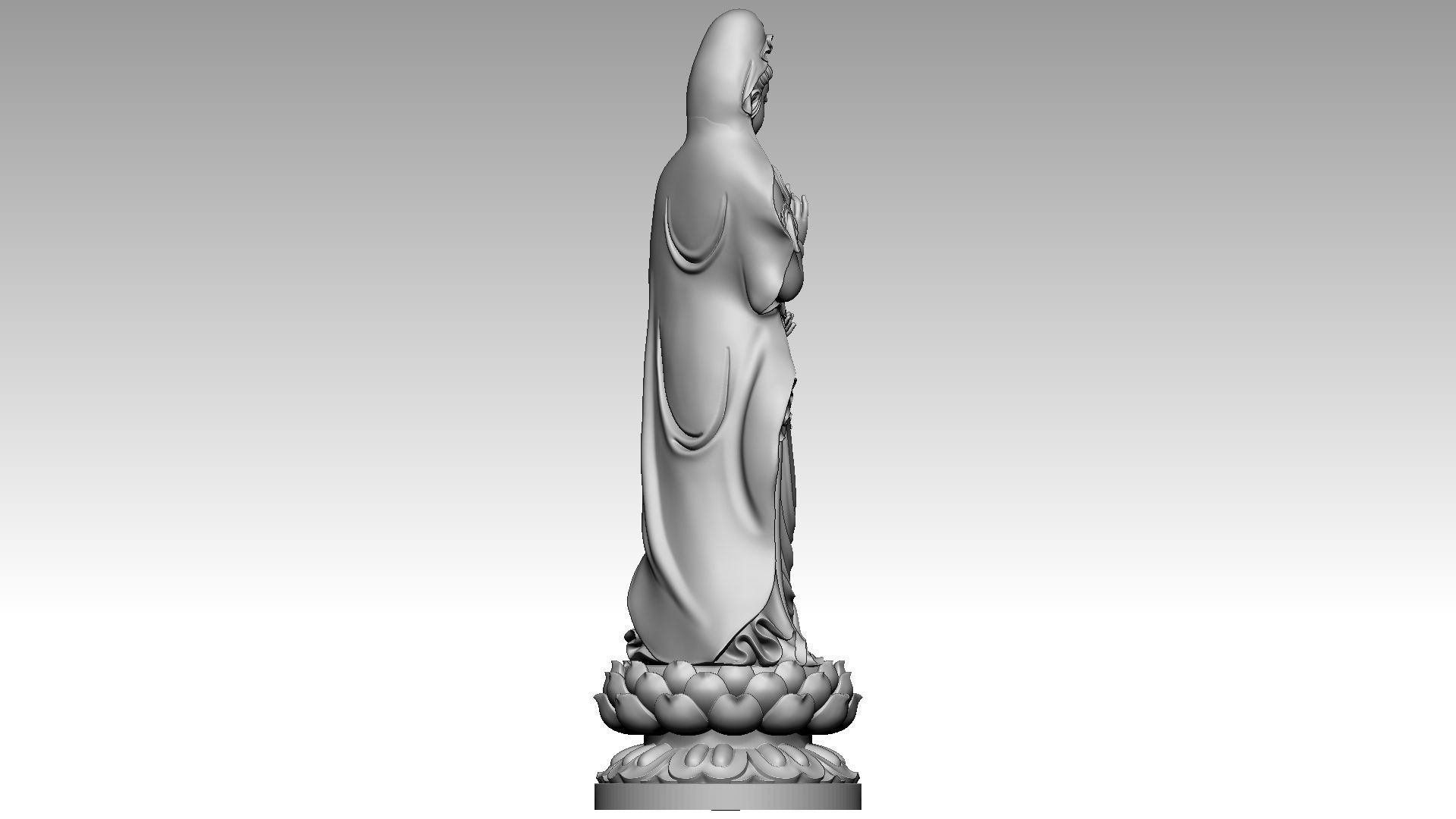 Avalokiteshvara Buddha holding the wish-fulfilling Stick 3D print model_5